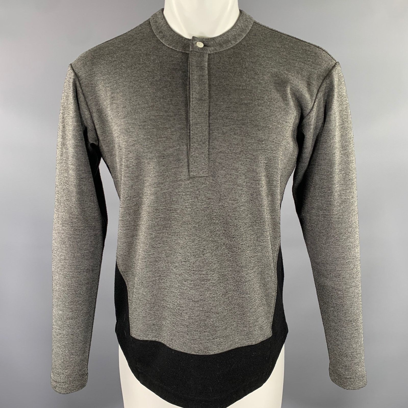 Public School PUBLIC SCHOOL S Grey Black Heather Poly Henley Pullover Size US S / EU 44-46 / 1 - 1 Thumbnail