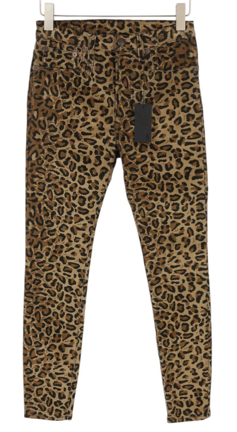 R13 HIGH RISE SKINNY W29 Midnight Leopard Corduroy 85774 Size 29" - 1 Thumbnail