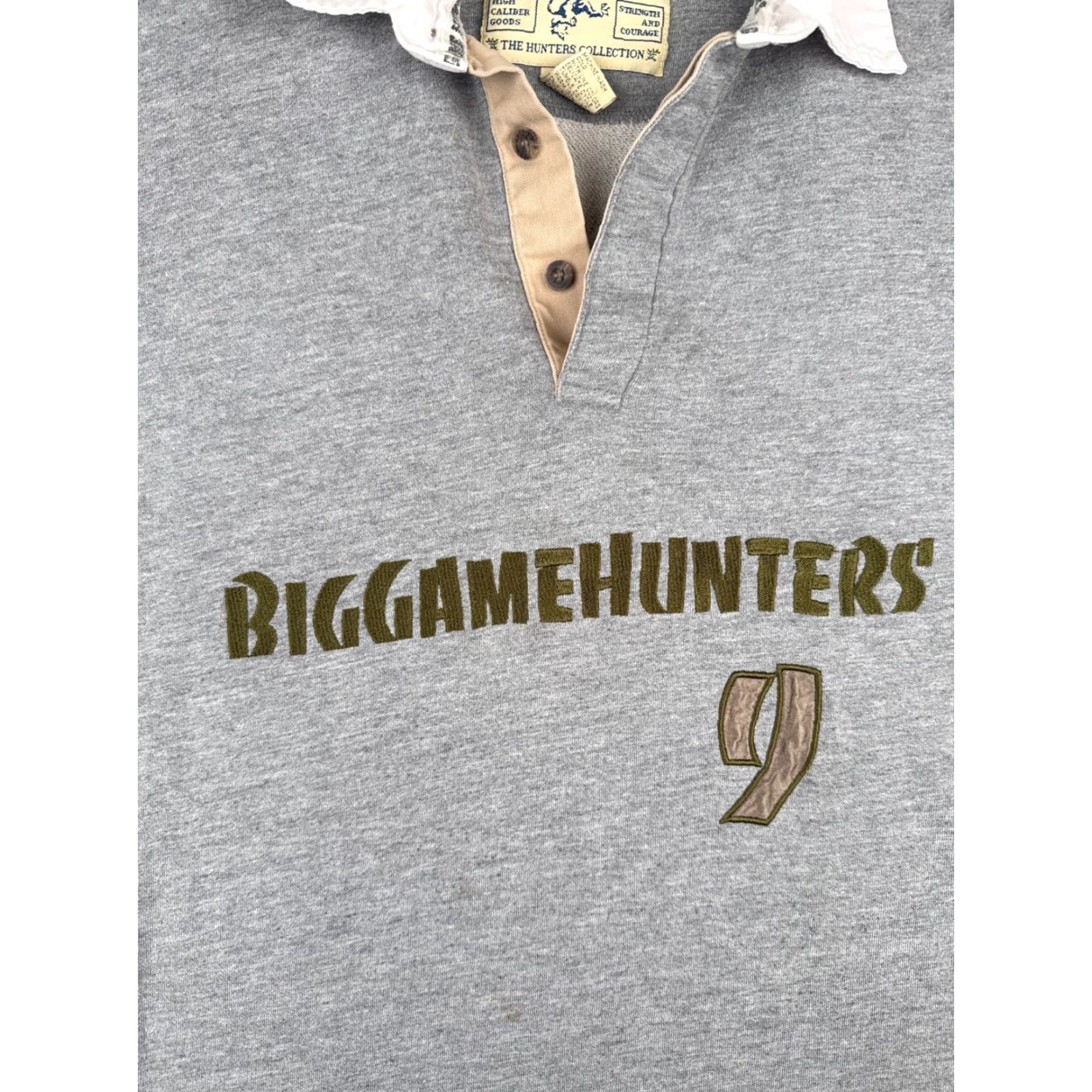 Vintage Big Game Sportswear Polo Shirt Men 2XL Gray Long Sleeve Cotton Rugby Size US XXL / EU 58 / 5 - 6 Thumbnail