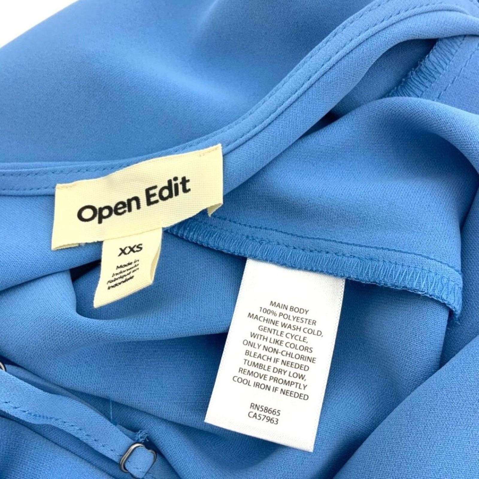 Other Open Edit Pleated Asymmetric Top Blue Size XXS NWOT $59 MSRP Size XXS / US 00 / IT 34 - 4 Thumbnail