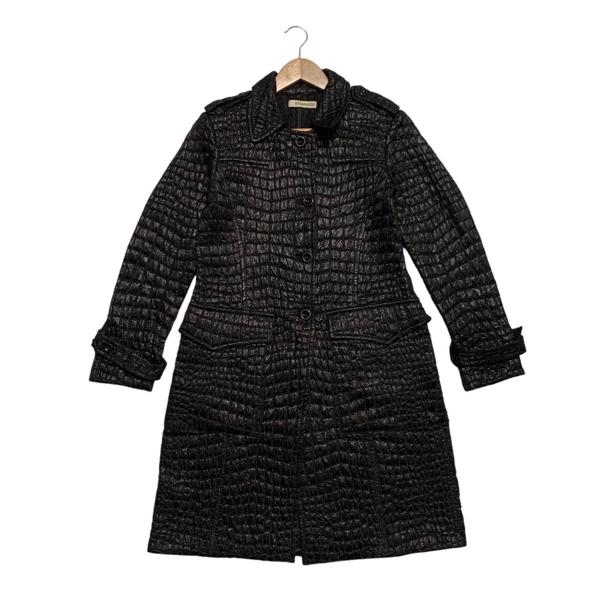 コート ERMANNO SCERVINO Black stretch polyester coat Ermanno Scervino Black Stretch Polyester Coat | italist