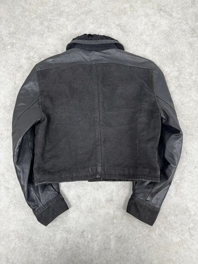 Versace 2000s Versace Buttoned Hybrid Denim & Leather Jacket Size S / US 4 / IT 40 - 4 Thumbnail