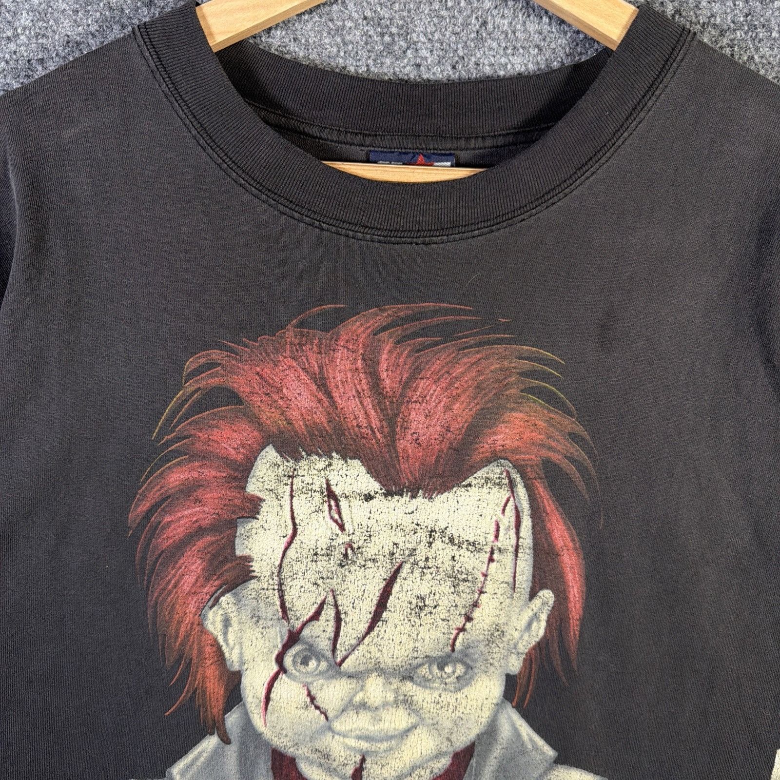 Vintage Vintage Chucky Shirt Mens 2XL Black 90s Faded Horror Tee Size US XXL / EU 58 / 5 - 2 Thumbnail