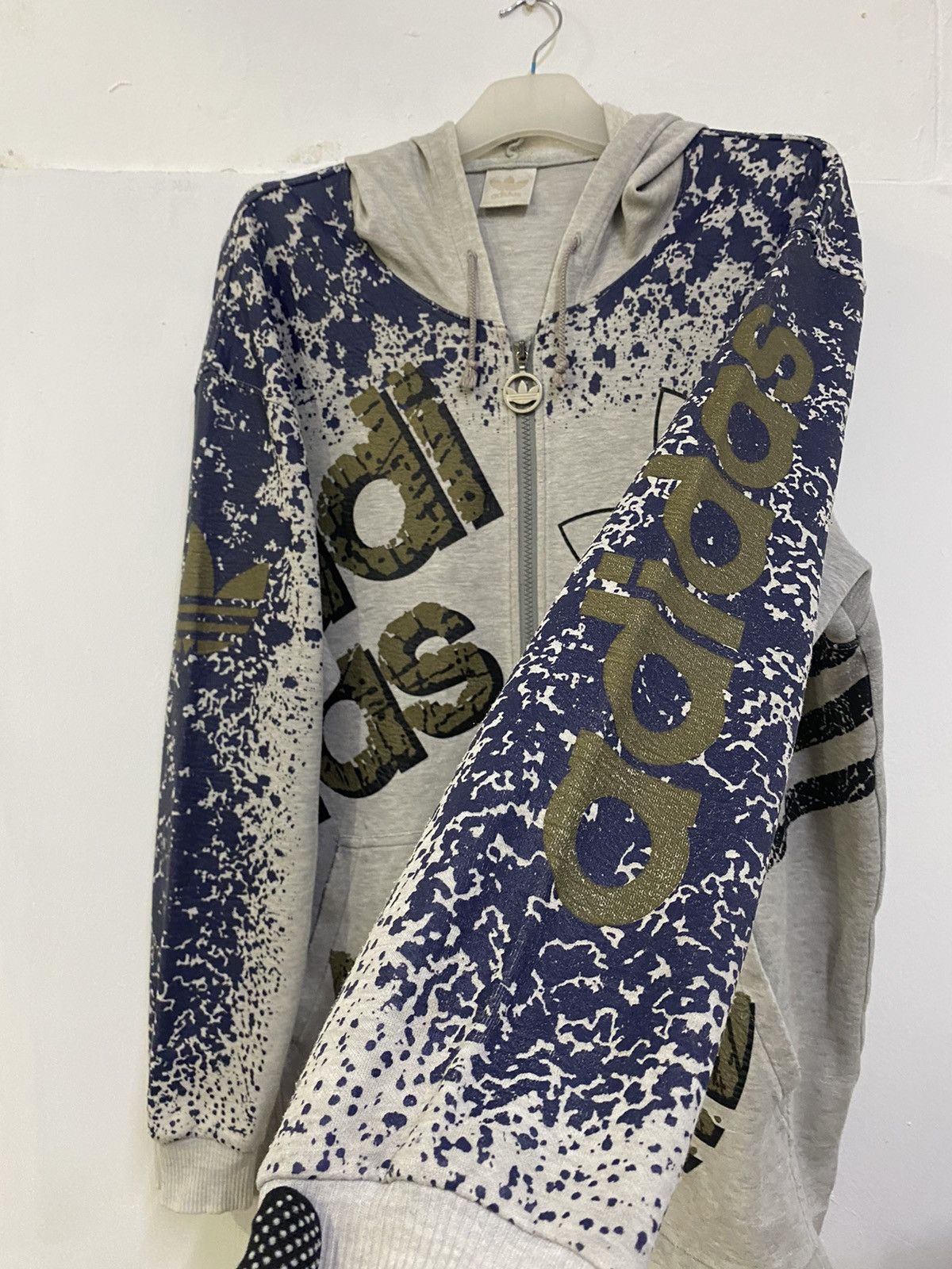 Adidas 💥VINTAGE 90 ADIDAS RUN DMC FULLY PRINTED ZIPPER HOODIE Size US L / EU 52-54 / 3 - 15 Thumbnail