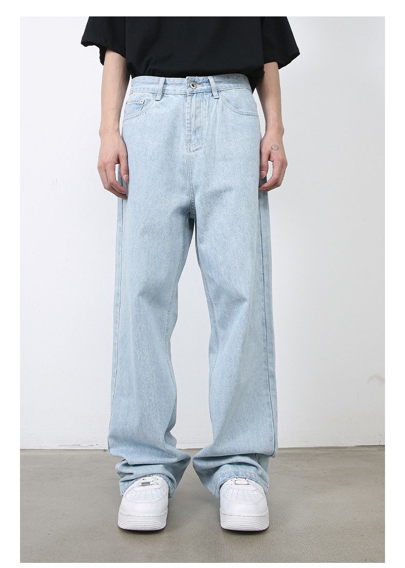 Japanese Brand × Jean Retro light blue straight men's loose washed all-match jeans Size US 34 / EU 50 - 1 Thumbnail