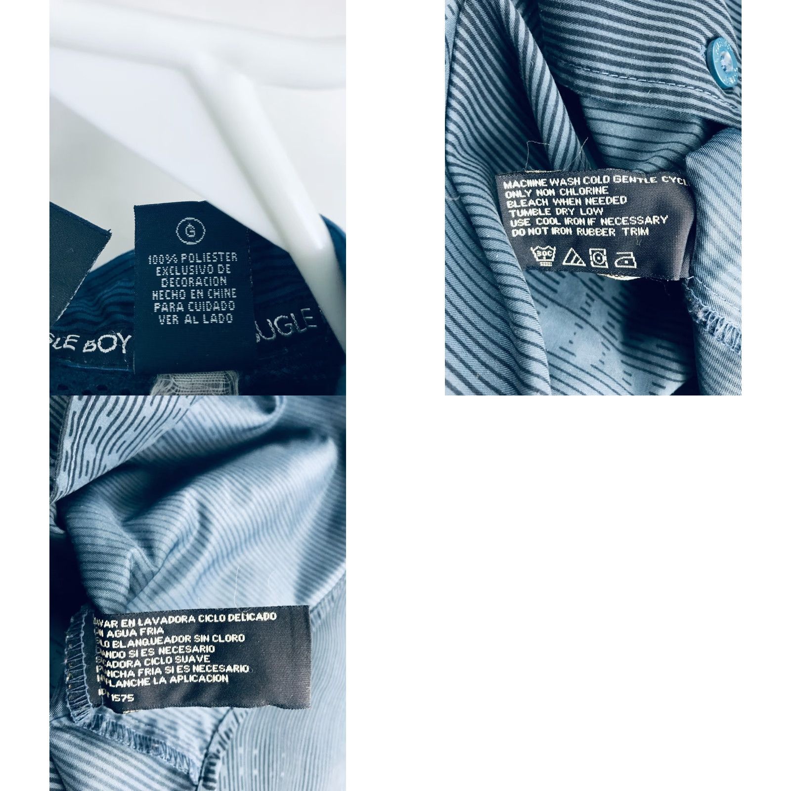 Bugle Boy Bugle Boy Shirt Men's Large Blue Button-Up Long Sleeve Pocket Vented Hiking Button-Down Collar Shirts Mens Regular Fit Size US L / EU 52-54 / 3 - 8 Thumbnail