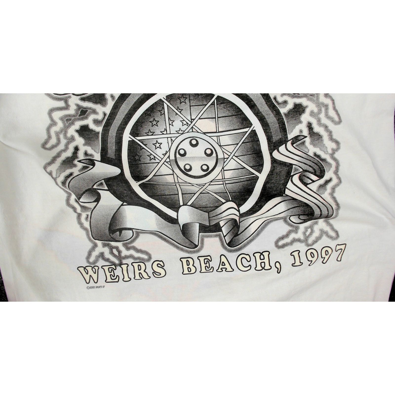 Fruit Of The Loom 1997 Laconia Motorcycle Rally 1-of-1 Strike-Off Sample Size US L / EU 52-54 / 3 - 12 Thumbnail