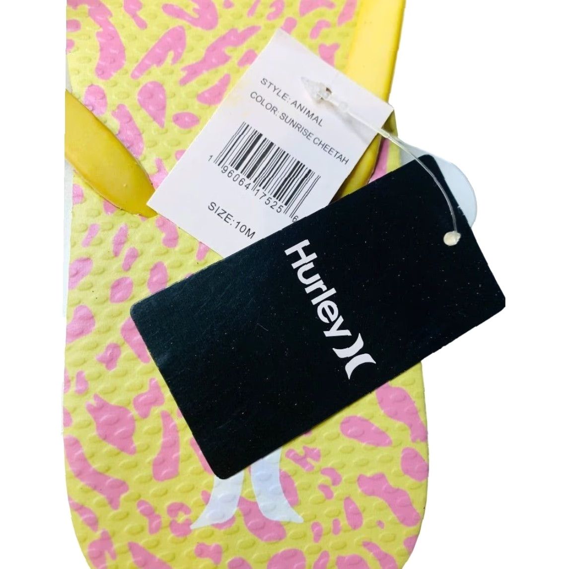 Hurley Hurley Womens Flip Flop Sandal 10M Multicolor Yellow Pink Cheetah Sunrise Size US 10 / IT 40 - 5 Thumbnail