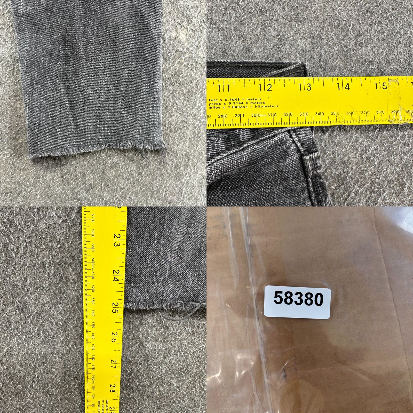 Levi's VINTAGE Levi's 501 Jeans Womens 26x25 Black Straight Regular Dark Wash Button Fly Cotton Jeans Women Size 26" / US 2 / IT 38 - 9 Thumbnail