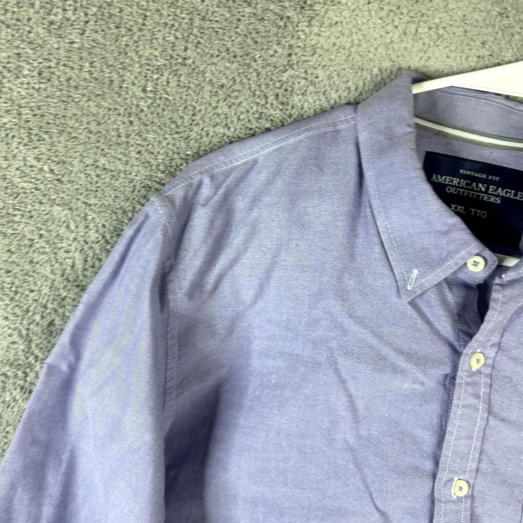 American Eagle Outfitters VINTAGE American Eagle Outfitters Shirt Mens 2XL Purple Solid Button-Front Long Sleeve Size US XXL / EU 58 / 5 - 6 Thumbnail