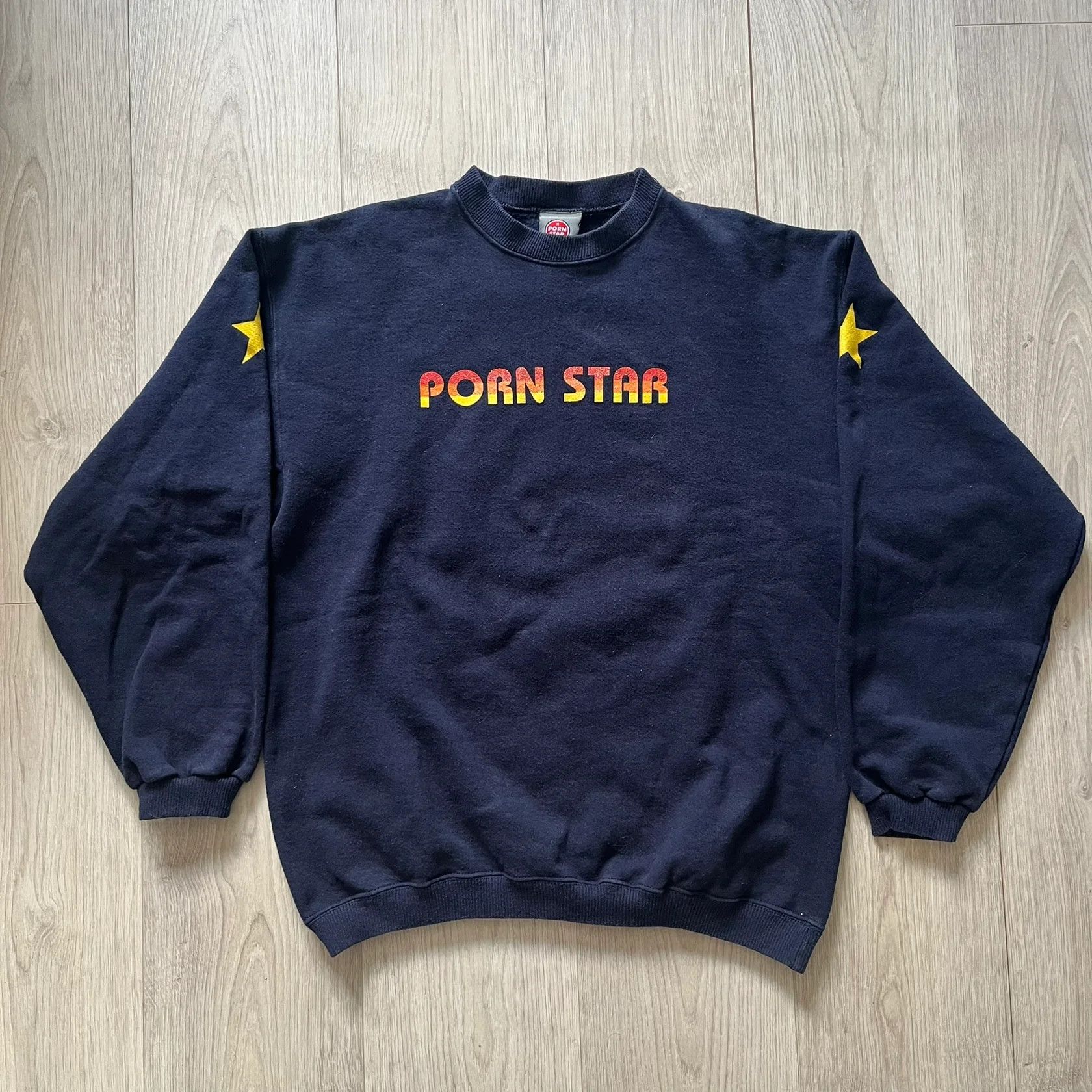 Vintage Porn Star Clothing Navy Crewneck 90's Size US L / EU 52-54 / 3 - 1 Thumbnail