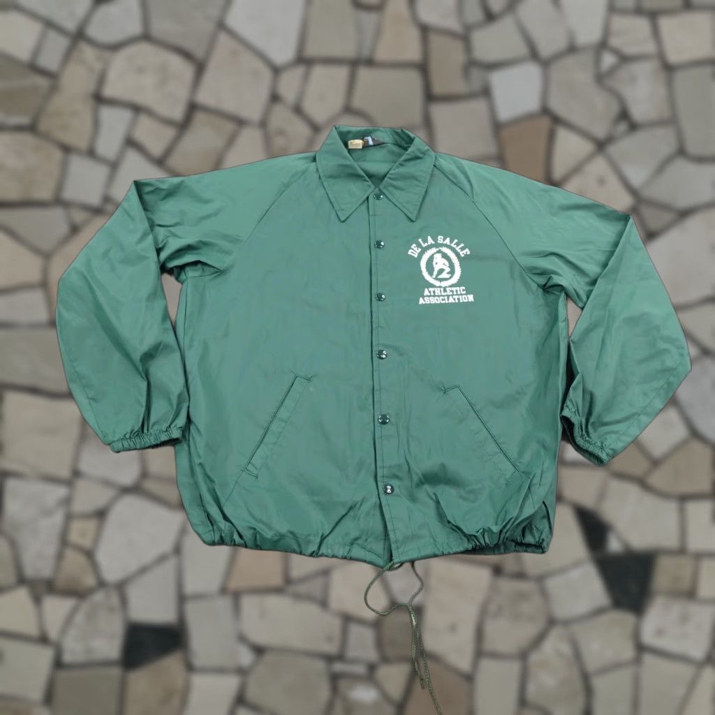 Champion VINTAGE Champion Windbreaker Jacket Men’s Medium Green De La Salle Athletics 70s Sports Size US M / EU 48-50 / 2 - 1 Thumbnail