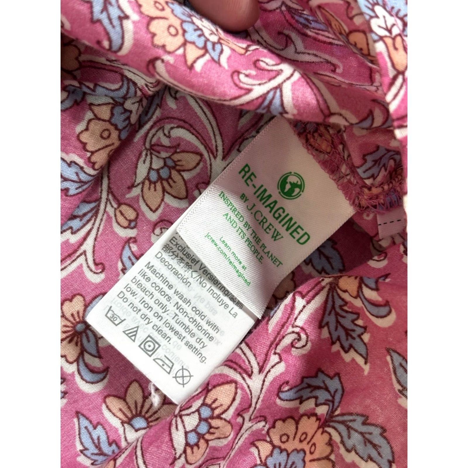J.Crew J.CREW Blouse Pink Embroidered Floral Cotton Long Sleeve Boho V-Neck Womens M Size M / US 6-8 / IT 42-44 - 4 Thumbnail