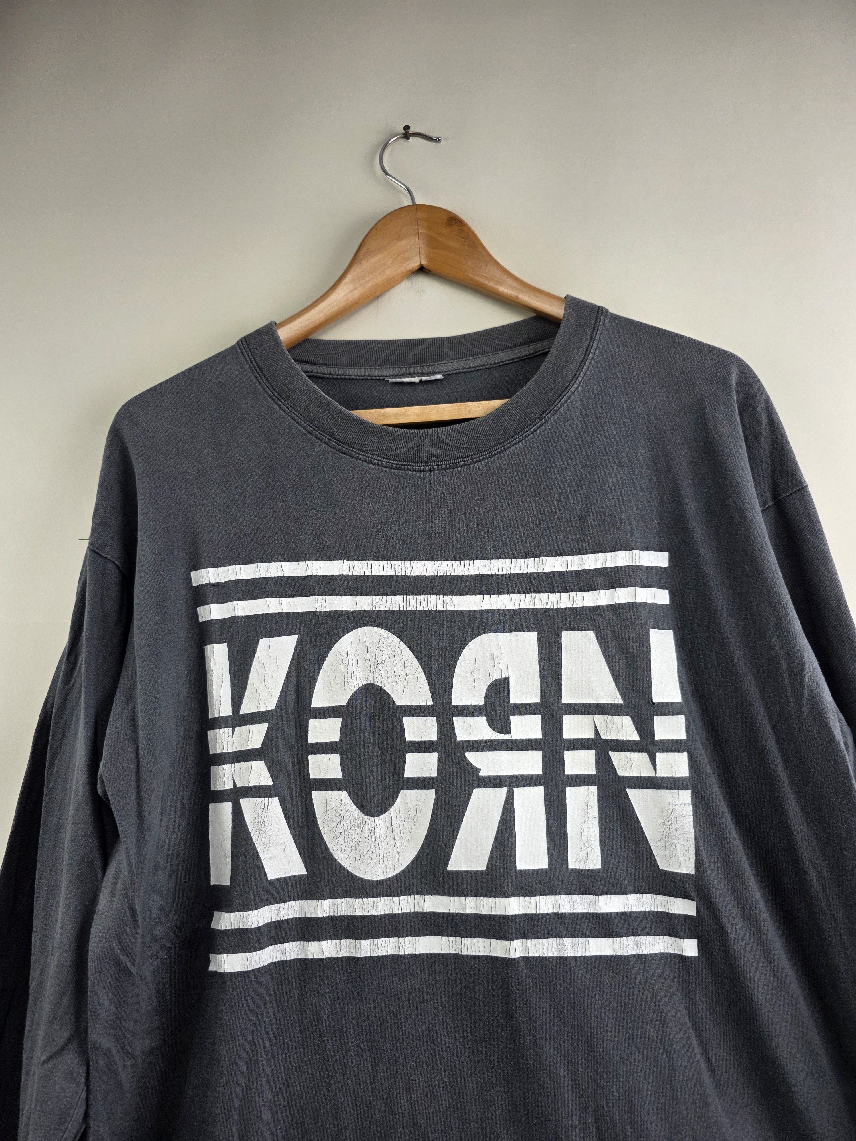 Band Tees × Vintage 90s Korn Adidas Long-sleeved XL 22.5" 29" Size US XL / EU 56 / 4 - 2 Thumbnail