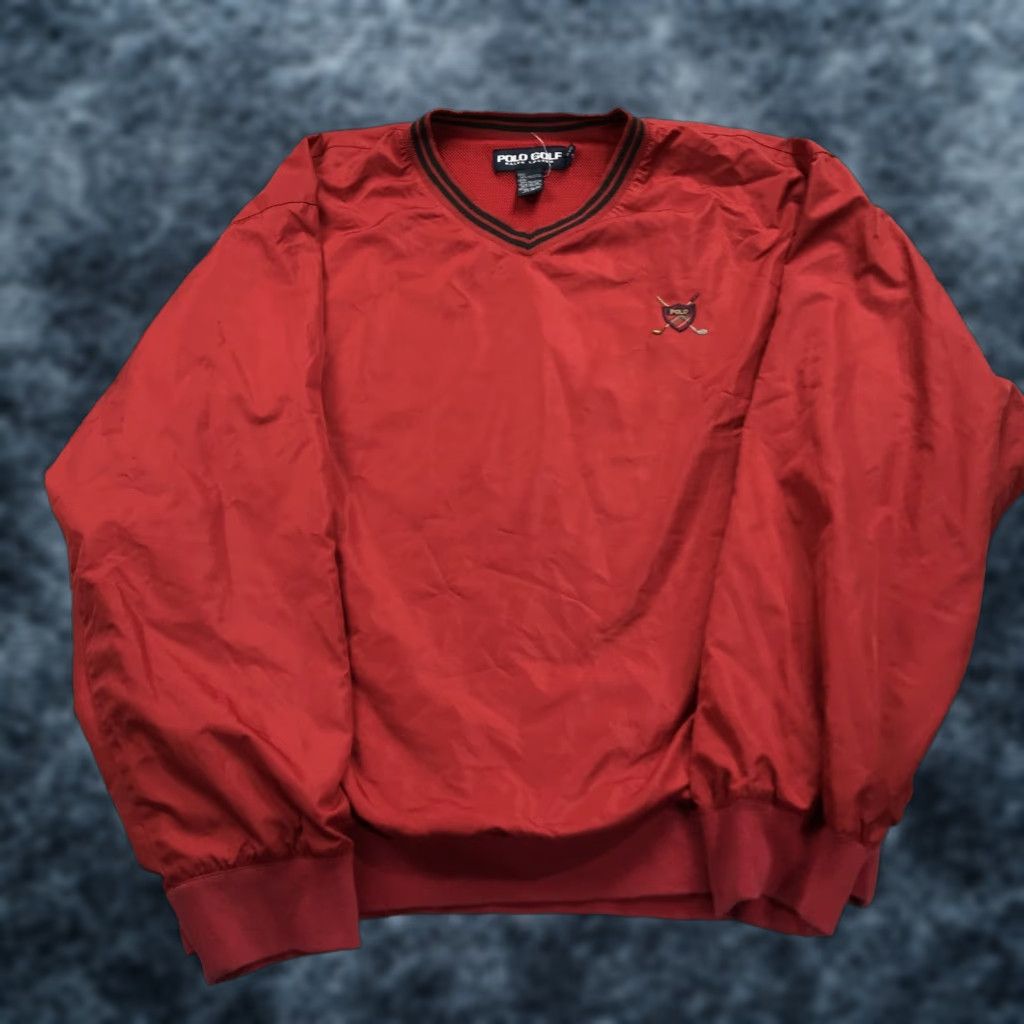Vintage VINTAGE Polo Golf Jacket Mens Large Red Windbreaker Pullover 90s Polo Golf Windbreaker Jacket Mens Large Red 90s Size US L / EU 52-54 / 3 - 1 Thumbnail