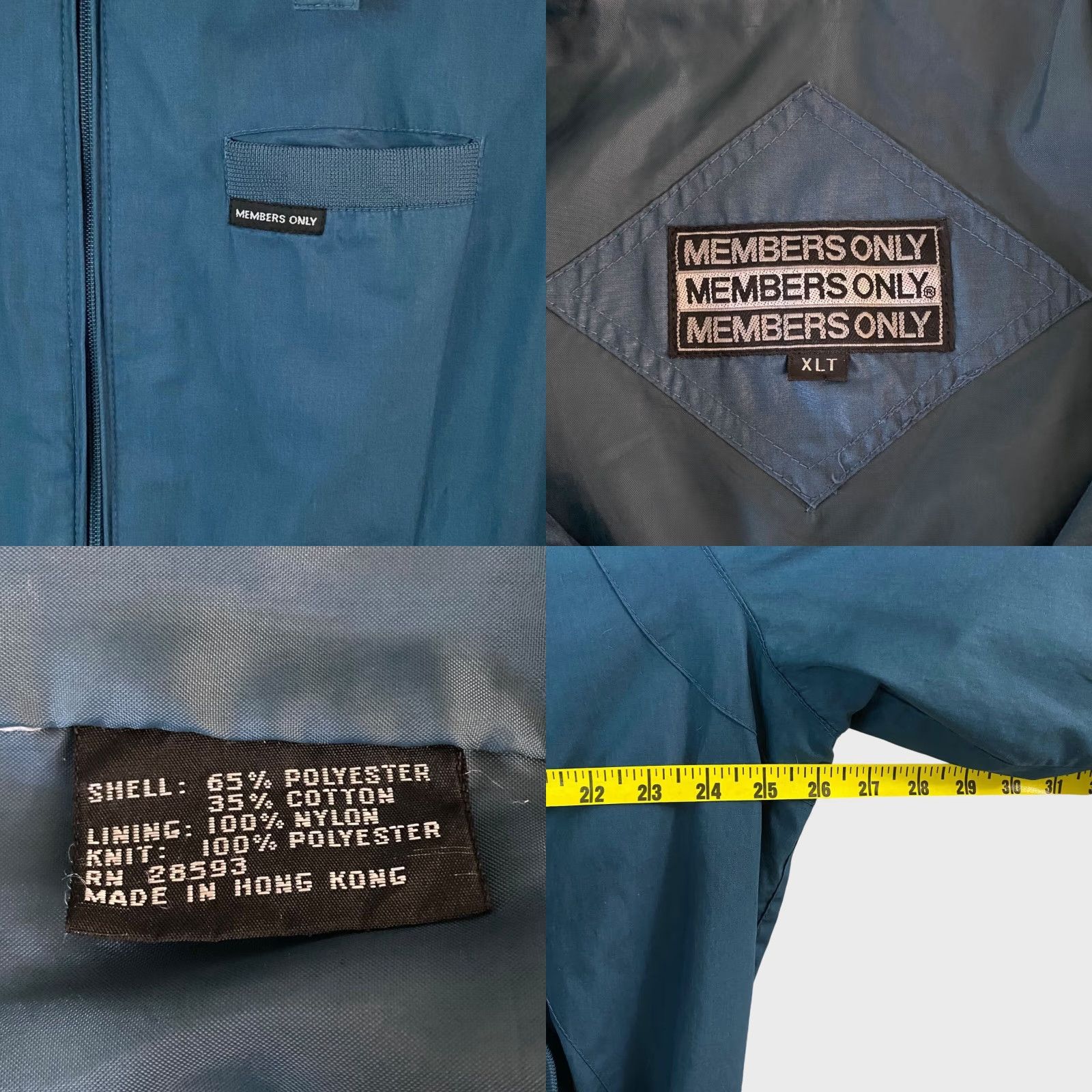 Members Only Vintage Members Only Blue Cafe Racer Jacket Men's XLT Lightweight Zip-Up Bomber Size US XL / EU 56 / 4 - 8 Thumbnail