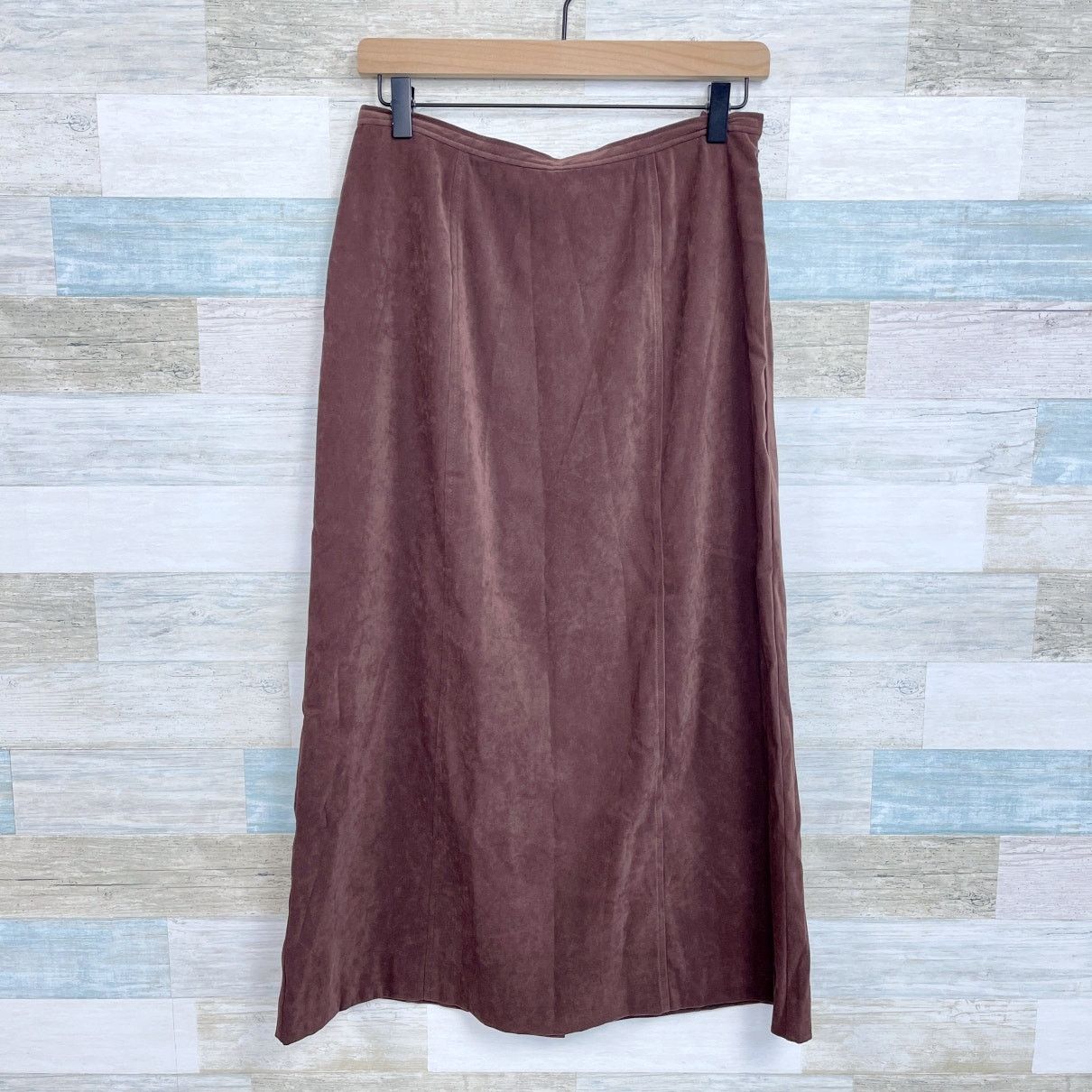 L.L. Bean LL Bean Vintage 90s Faux Suede Midi Pencil Skirt Brown 8P Size 30" / US 8 / IT 44 - 1 Thumbnail