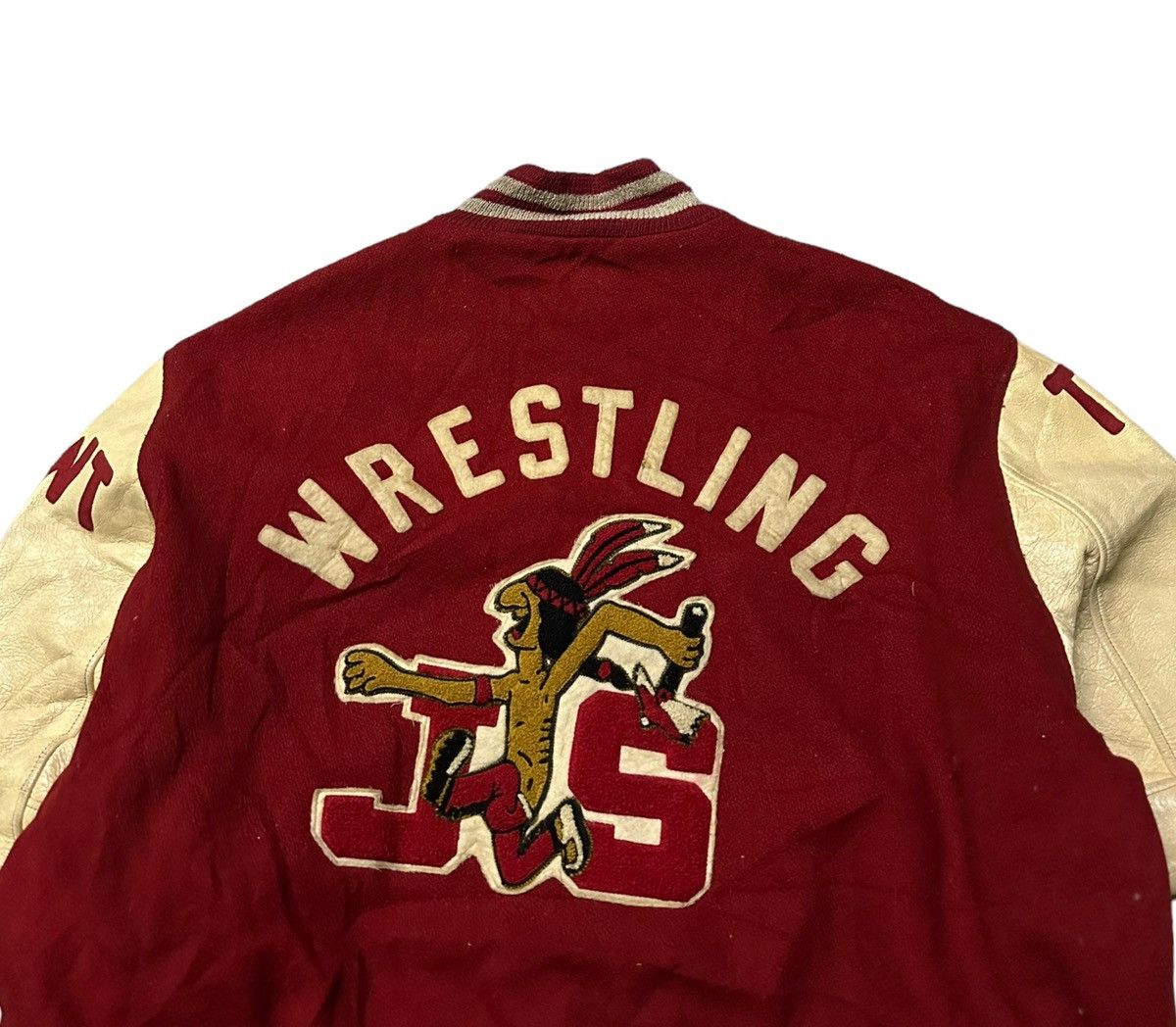 Vintage vintage 70s Apachee Wrestling wool leather varsity jacket Size US XL / EU 56 / 4 - 6 Thumbnail