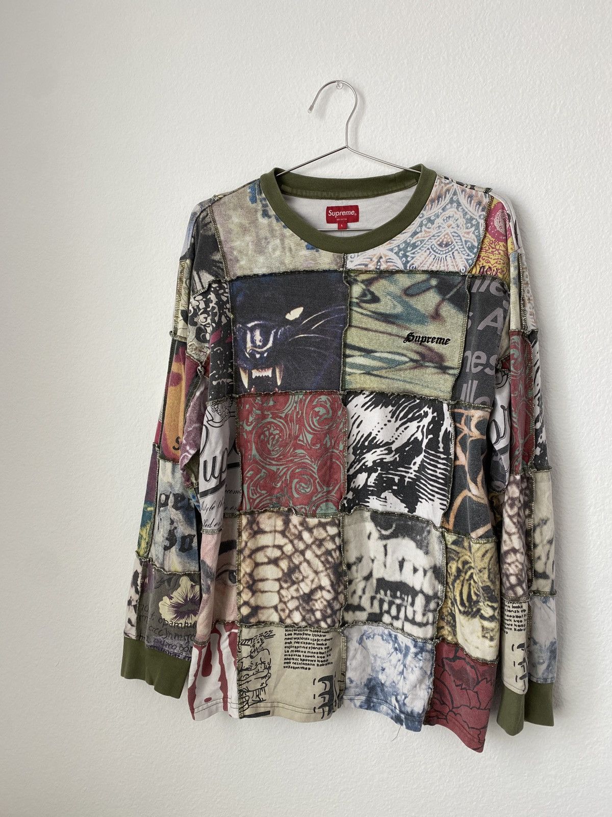 Supreme SUPREME 2021 Mosaic Patchwork LONG SLEEVE LARGE SHIRT