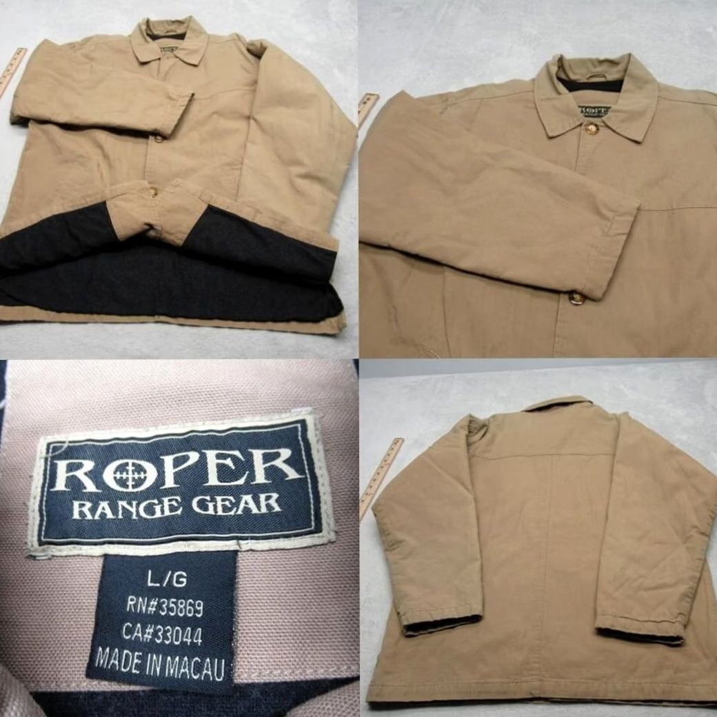 Roper Roper Range Gear Jacket Mens Large Brown Canvas Wool Blend VTG Lined Pockets Button Cotton Mid-Length Casual Workwear Travel Size US L / EU 52-54 / 3 - 2 Thumbnail