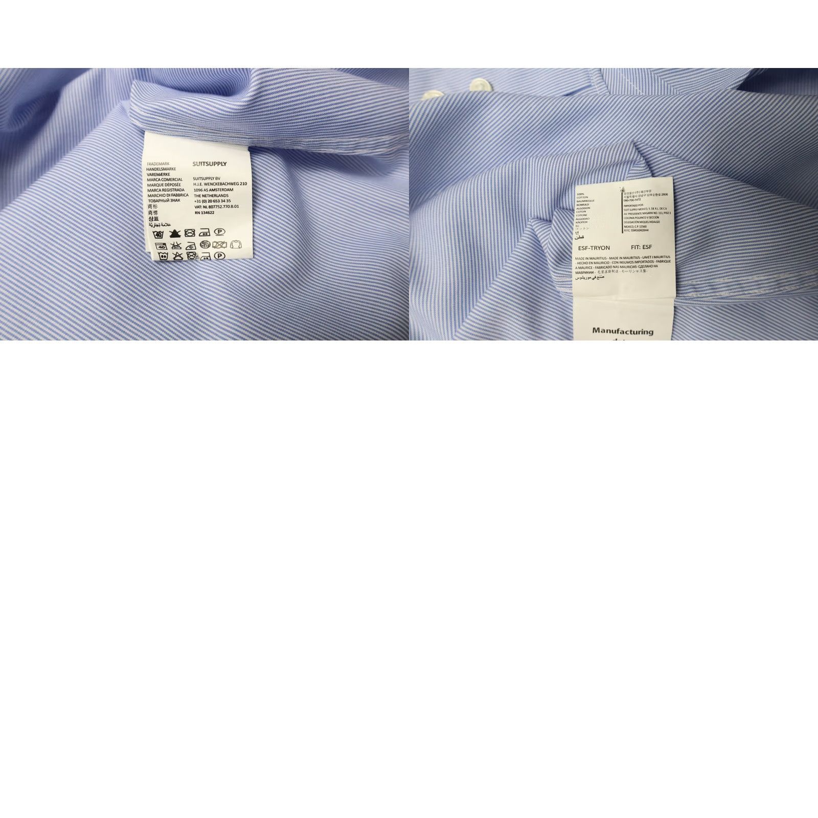 Suitsupply SUITSUPPLY Shirt 44-7/17 1/2L Extra Slim Fit Try On Formal Long Sleeve Men's Size 44R - 8 Thumbnail