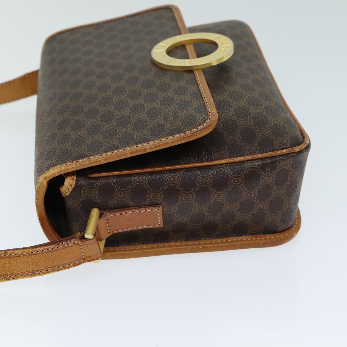 Celine CELINE Macadam Canvas Shoulder Bag Pvc Leather Brown Size ONE SIZE - 4 Thumbnail