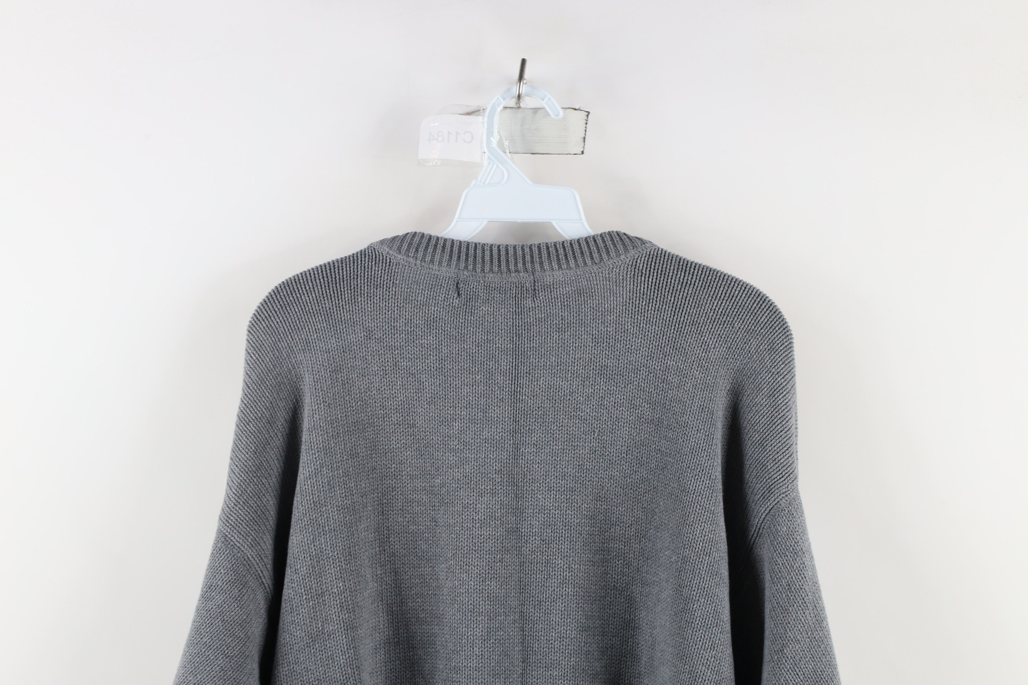 Vintage Vintage 90s Streetwear Cotton Knit Crewneck Sweater Gray Size US XL / EU 56 / 4 - 7 Thumbnail