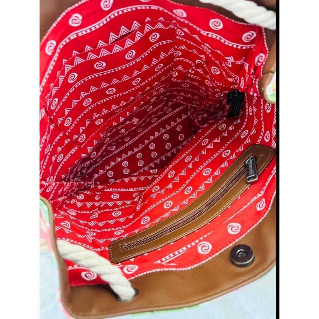 Disney Loungefly Disney Moana Floral Canvas Burlap Purse Tote Bag C Size ONE SIZE - 6 Thumbnail