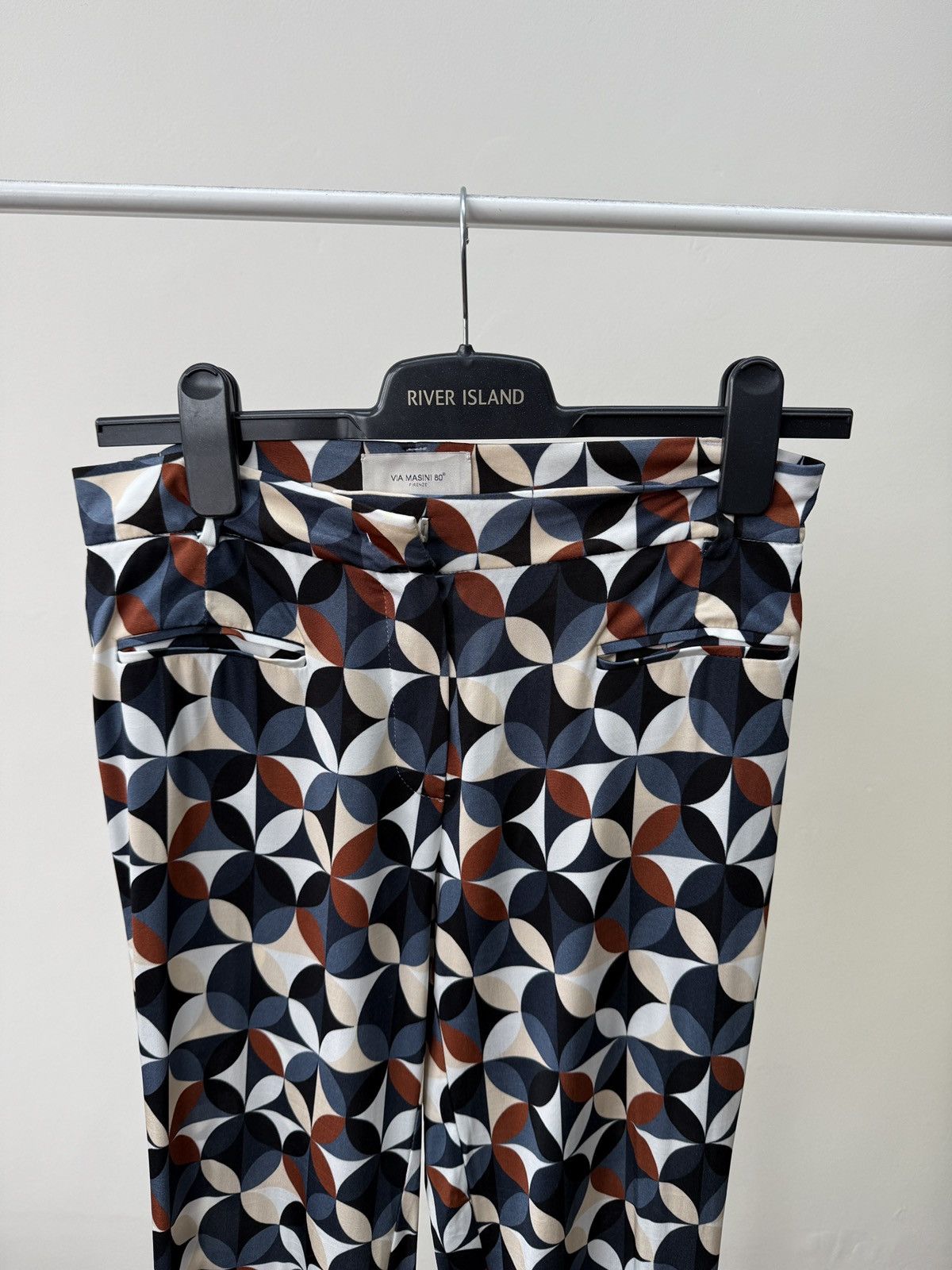 Other Vintage Via Masini 80 Firenze Women’s Flared Pants Geometric Size 27" / US 4 / IT 40 - 5 Thumbnail