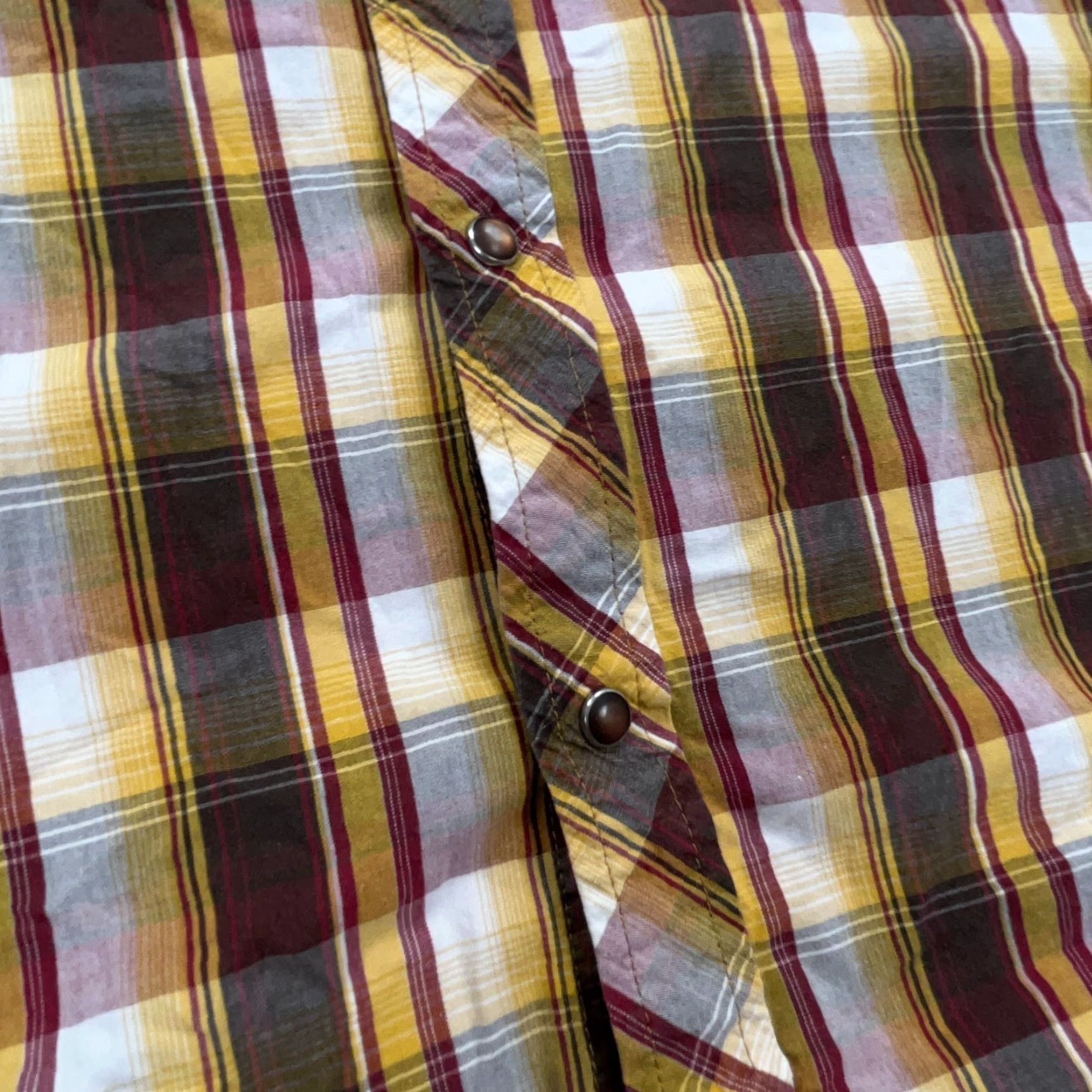 Prana prAna Shirt Men XL Brown Yellow Pearl Button Up Plaid Western Casual Shirt XLL Mens Size US XL / EU 56 / 4 - 5 Thumbnail