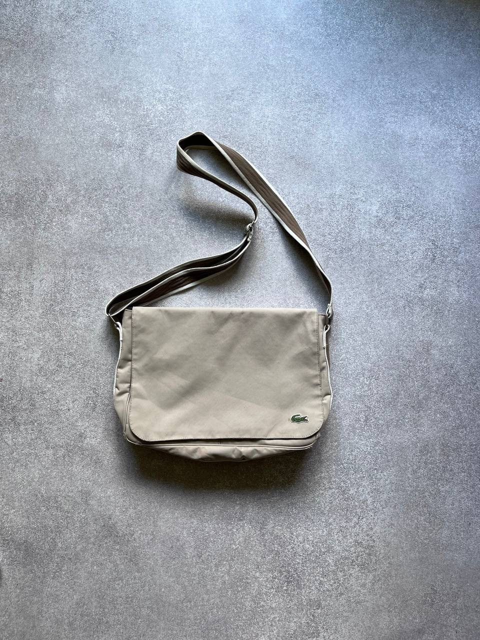 Vintage Lacoste Beige Shoulder Bag Y2K Os