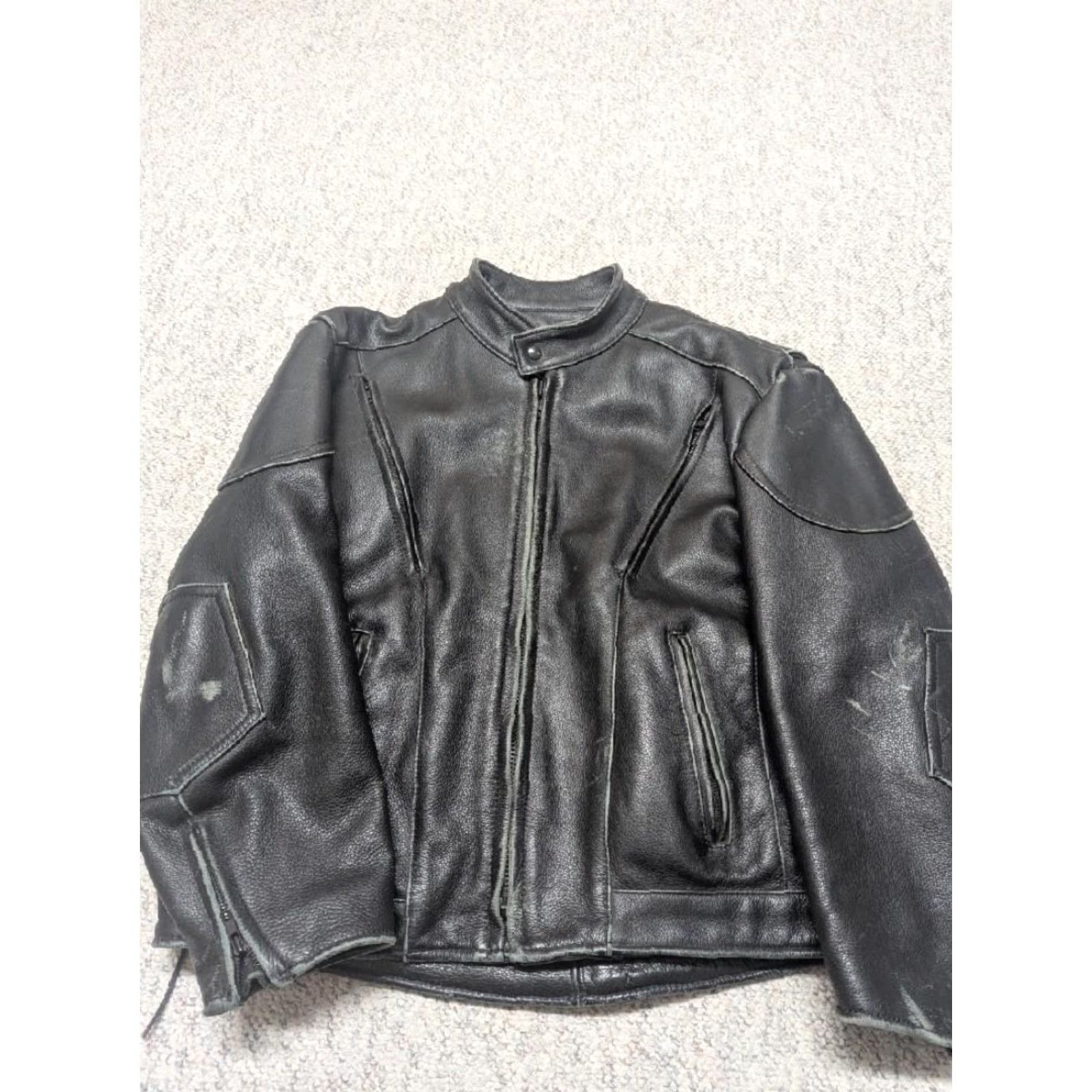 Vintage VINTAGE Victor's USA Leather Motorcycle Jacket XL 48 Black Men 1990s Caf Racer Venting 80s 90s Size US XL / EU 56 / 4 - 4 Thumbnail