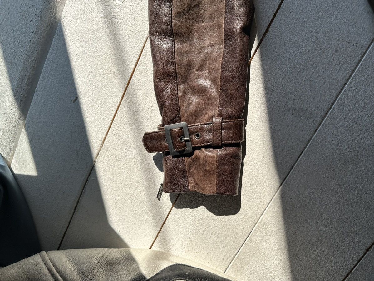 Other 🚨Y2K RICK OWENS TYPE DIRTY SLIM FIT ZIP LEATHER JACKET Size XS / US 0-2 / IT 36-38 - 4 Thumbnail