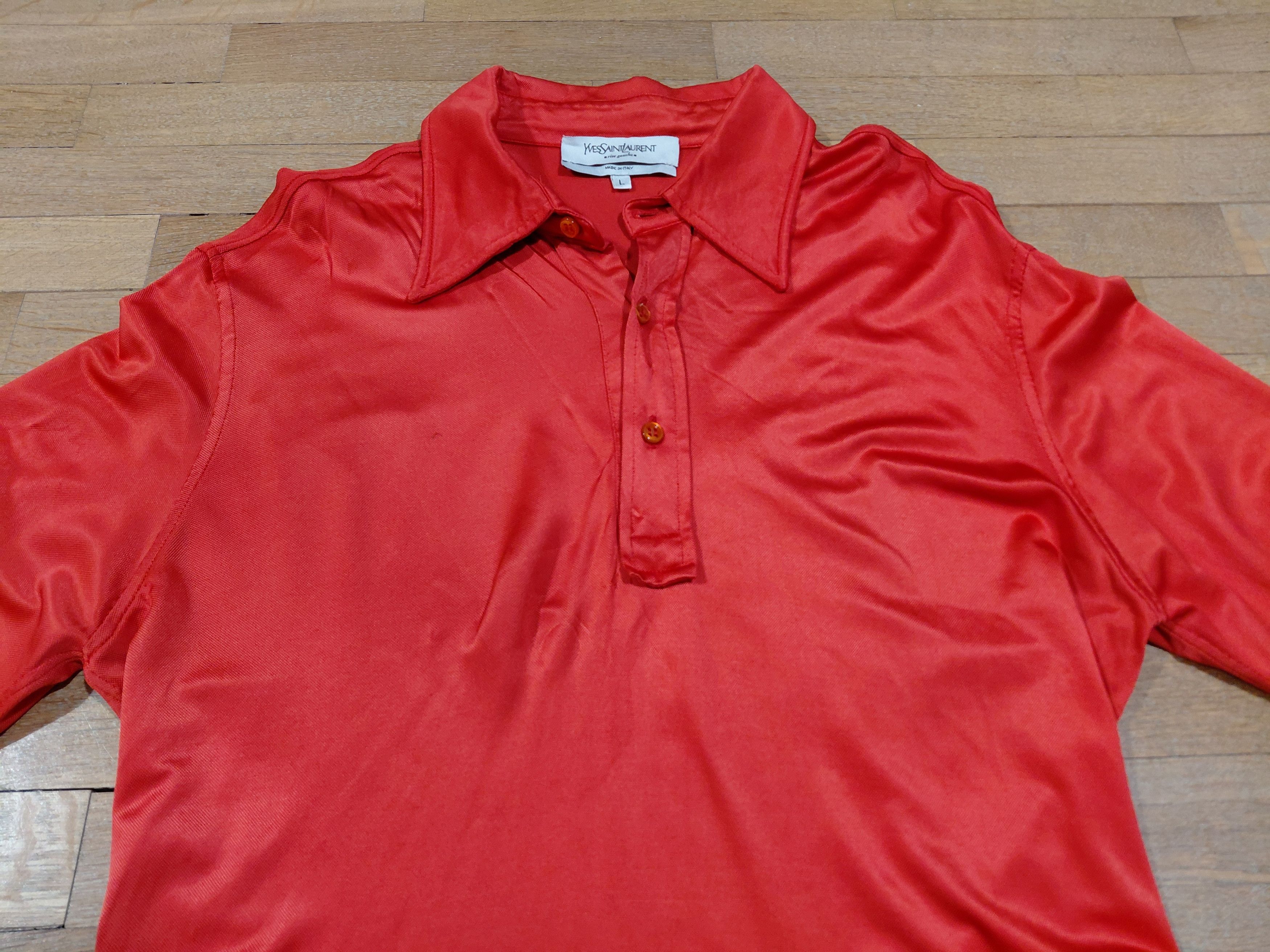 Yves Saint Laurent Yves Saint Laurent Vintage Women's Dagger Collar Shirt Satin Size L / US 10 / IT 46 - 2 Thumbnail