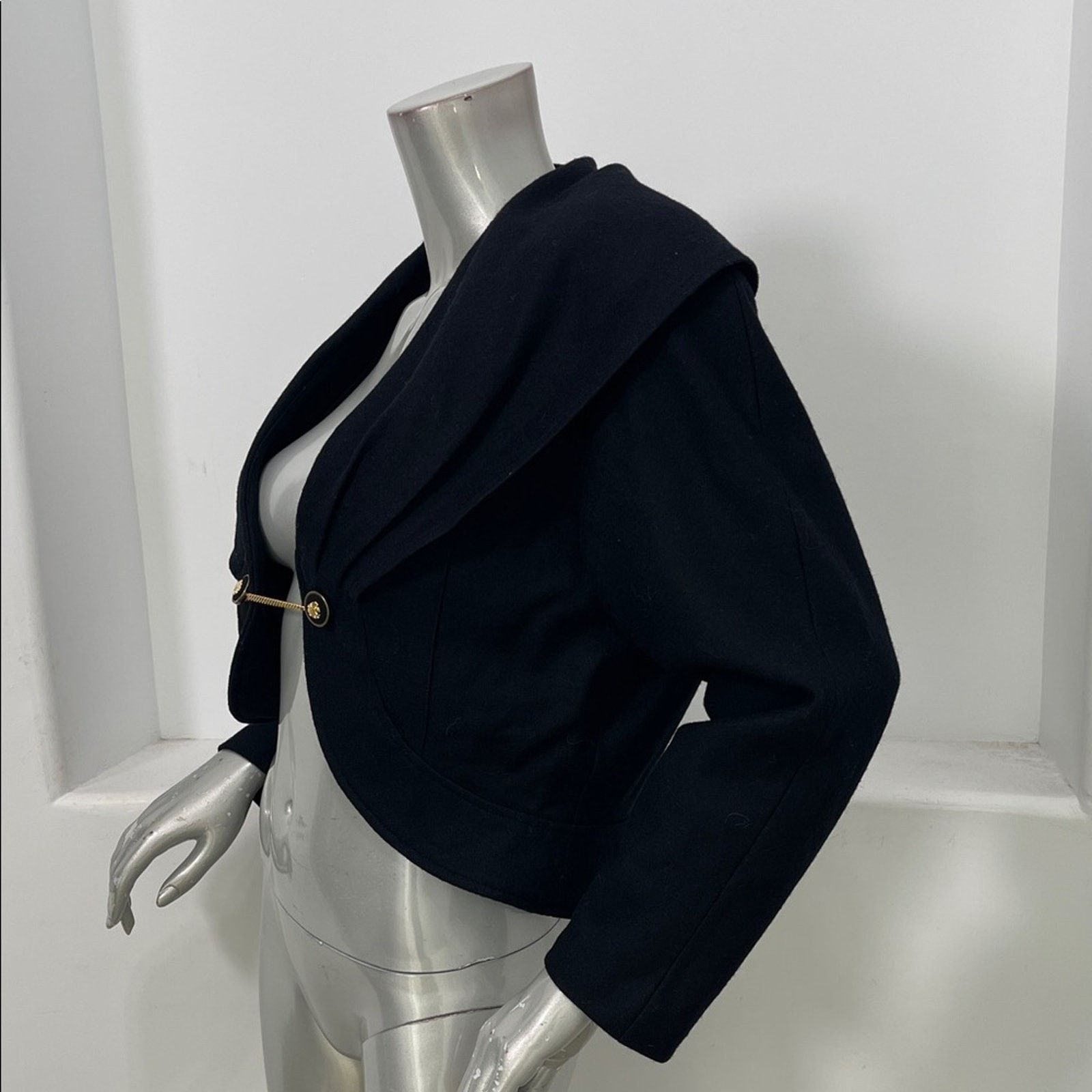 Issey Miyake iSSEY Miyake Vintage Black Cropped Jacket Gold Chain Detail Size ONE SIZE - 6 Thumbnail