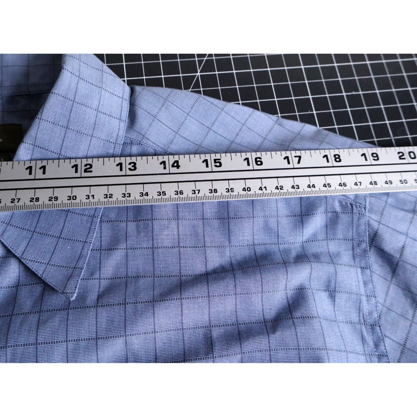 Ermenegildo Zegna VINTAGE Ermenegildo Zegna Shirt Men L Blue Check 100% Cotton Italy Made Business Size US L / EU 52-54 / 3 - 7 Thumbnail