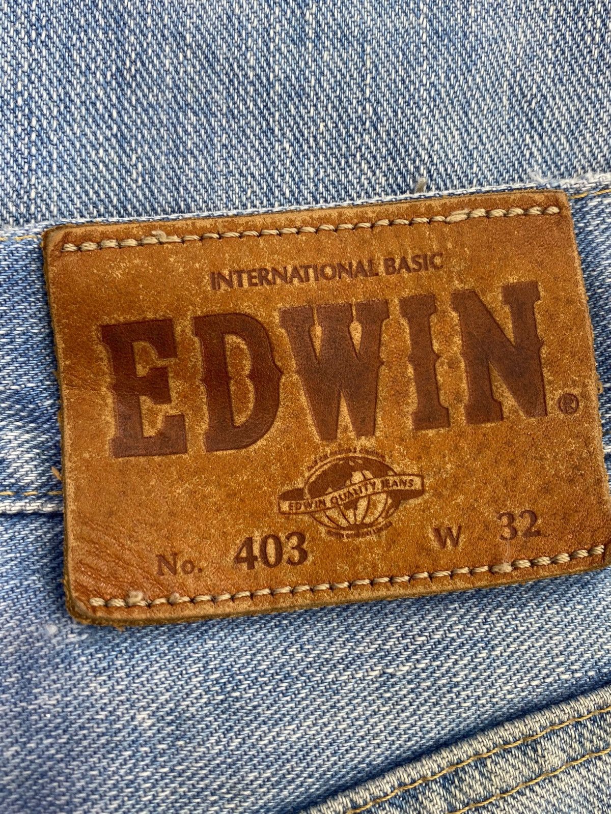 Edwin Edwin 403 Acid Blue Wash Ripped Style Loose Jeans Size US 33 - 10 Thumbnail