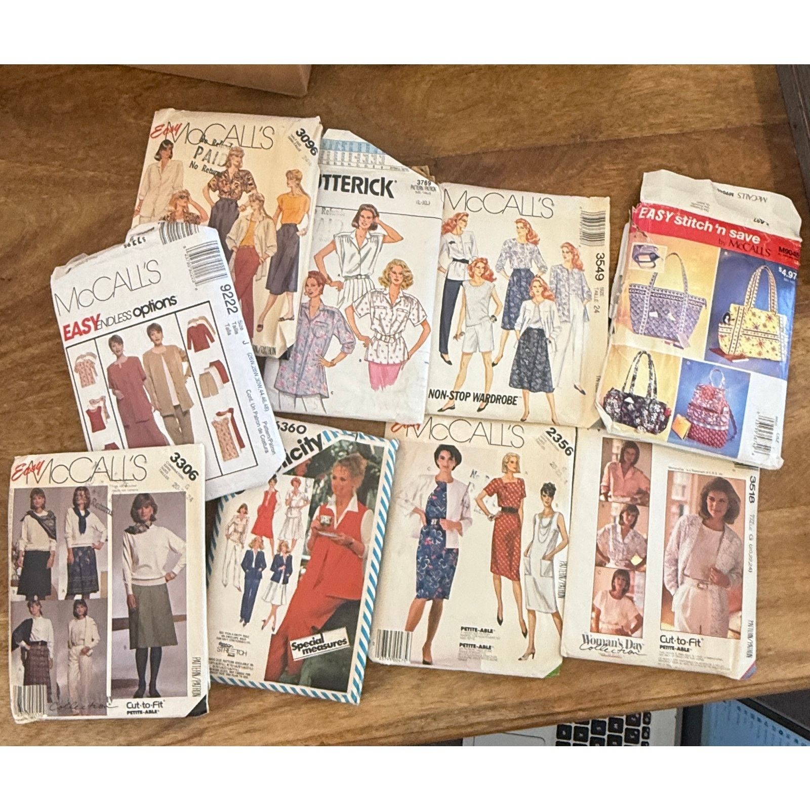 Other Vintage Lot of 9 80s Plus Size Sewing Patterns 20-24 Size ONE SIZE - 1 Thumbnail