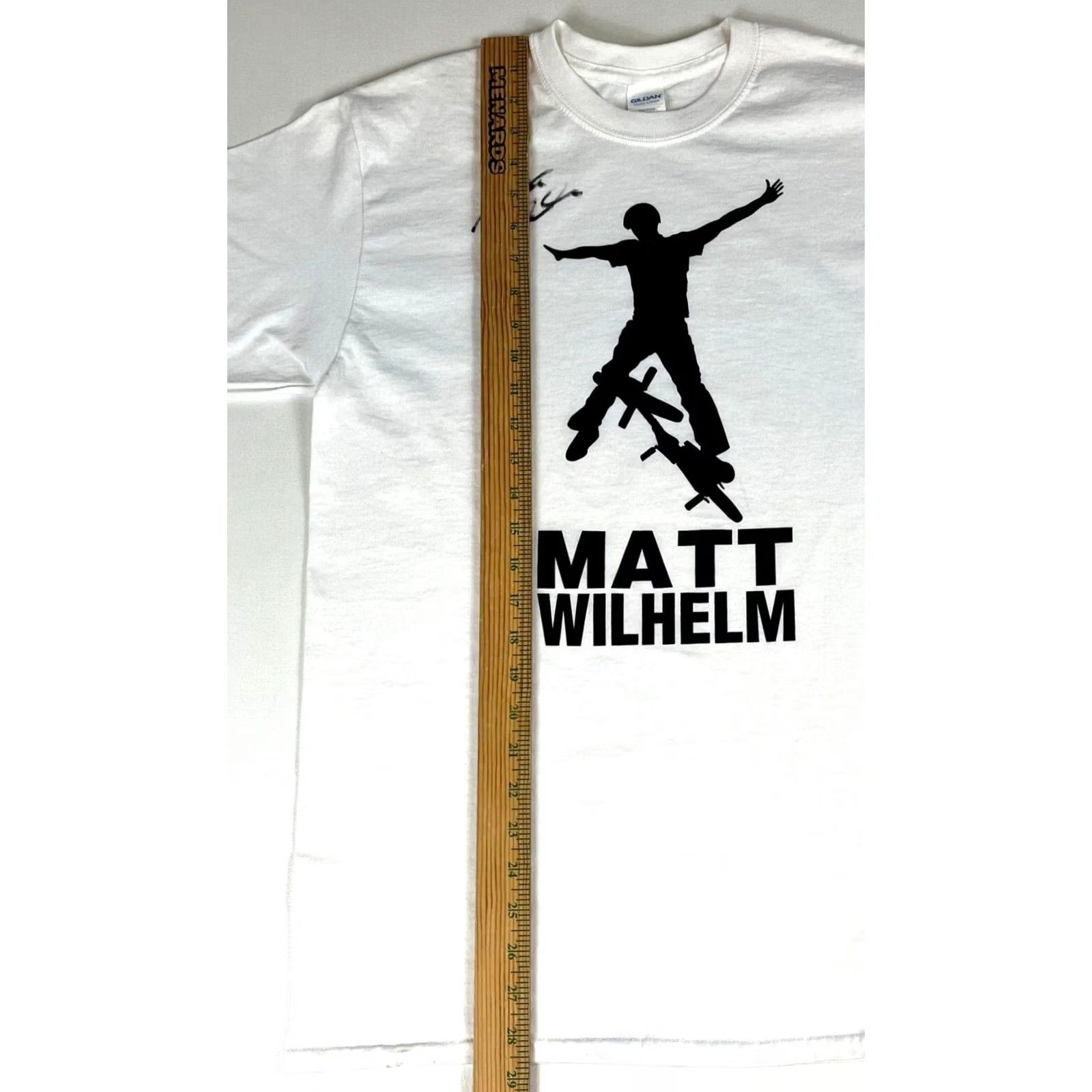 Gildan Matt Wilhelm Pro BMX Rider Autographed T-Shirt Sz M Shirt Adult M White Nike? Size US M / EU 48-50 / 2 - 7 Thumbnail