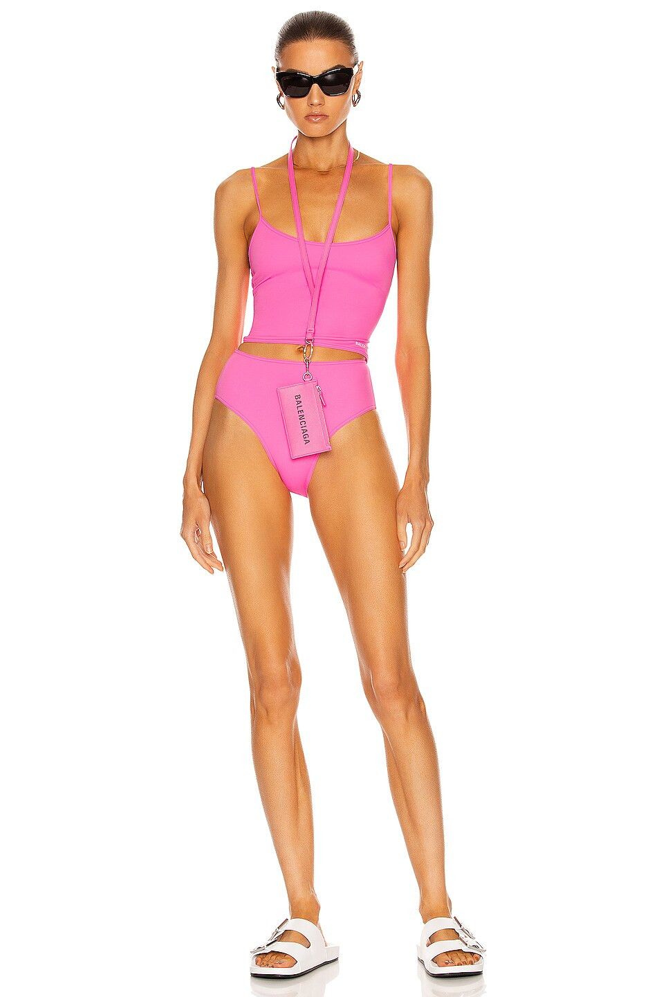 Balenciaga o1bcso1str1024 Two Piece Swimsuit in Pink Size L / US 10 / IT 46 - 4 Thumbnail