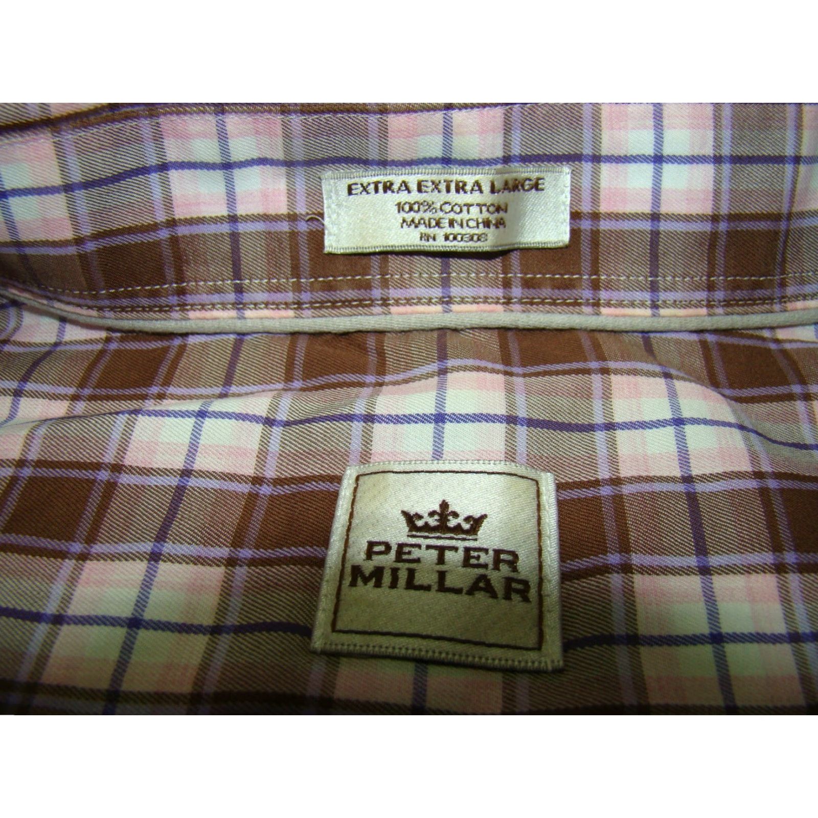 Peter Millar Peter Millar Shirt Plaid Button-Up Pink Brown Purple 2XL Mens Long Sleeve Casual Mens Size US XXL / EU 58 / 5 - 4 Thumbnail