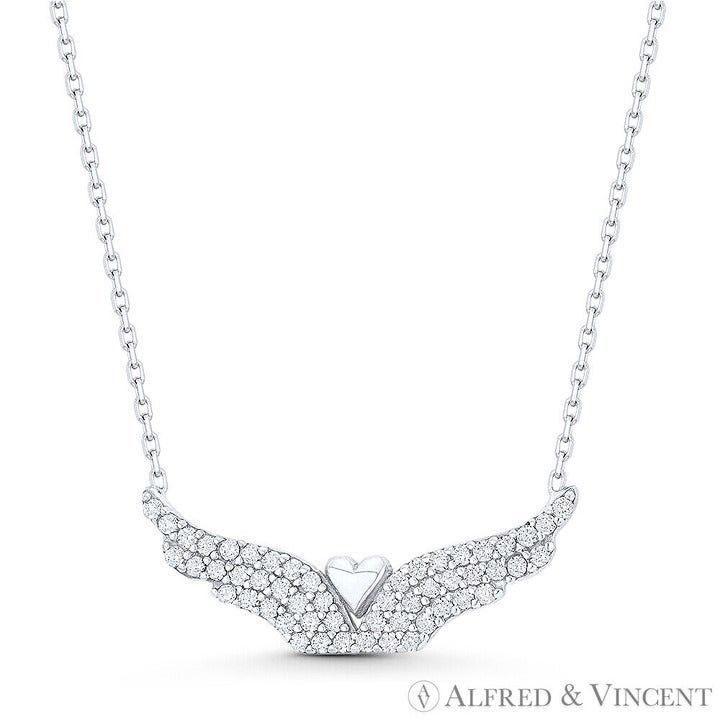 Other Heart w/ Angel Wing Charm CZ Crystal Charm Pendant Size ONE SIZE - 1 Preview