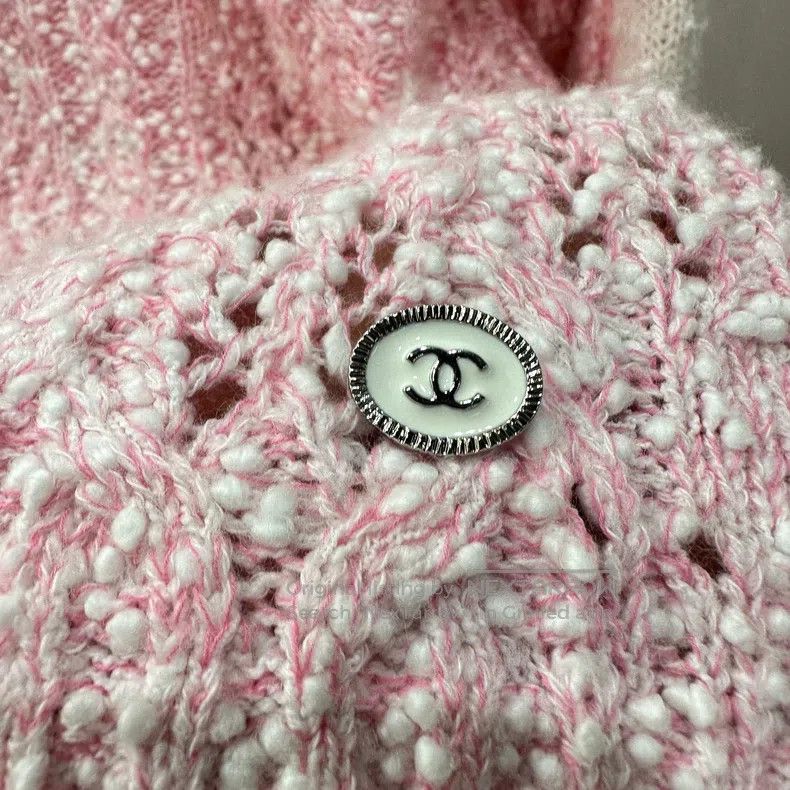 Chanel Chanel 24P pink and white diamond check knitted long sleev Size XXS / US 00 / IT 34 - 6 Thumbnail