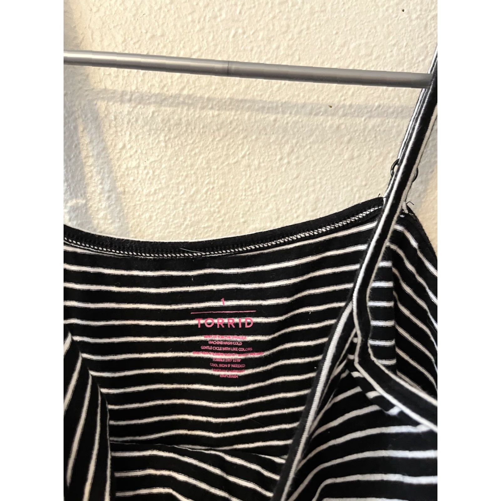 Torrid Torrid Tank Top Cami 1X Black White Striped Spaghetti Straps Shirt Womens Plus Tank Colorful Camisole Size XL / US 12-14 / IT 48-50 - 3 Thumbnail