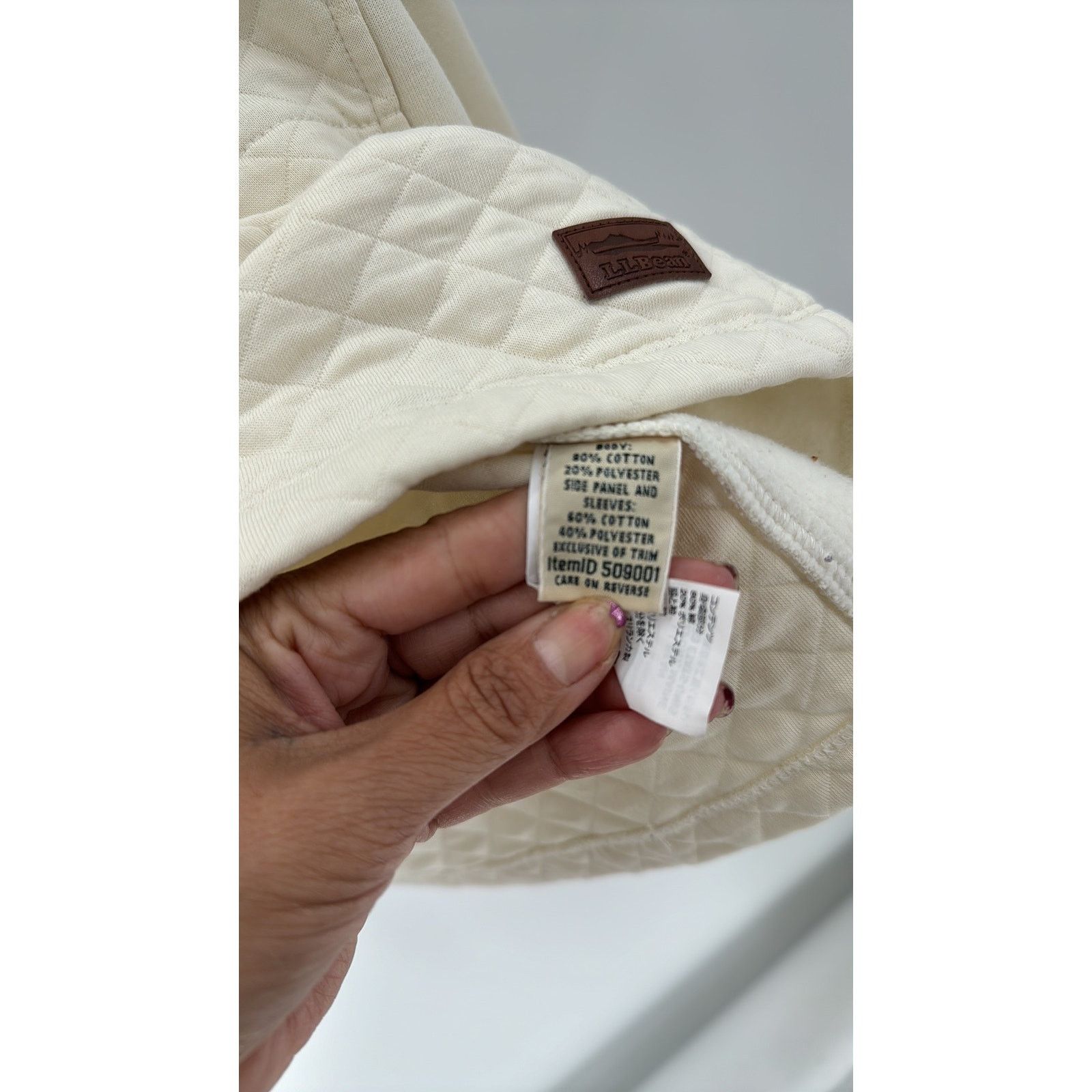 L.L. Bean LL Bean Sweater sz S Petite cream Pullover Mock Neck quilted Size S / US 4 / IT 40 - 7 Thumbnail