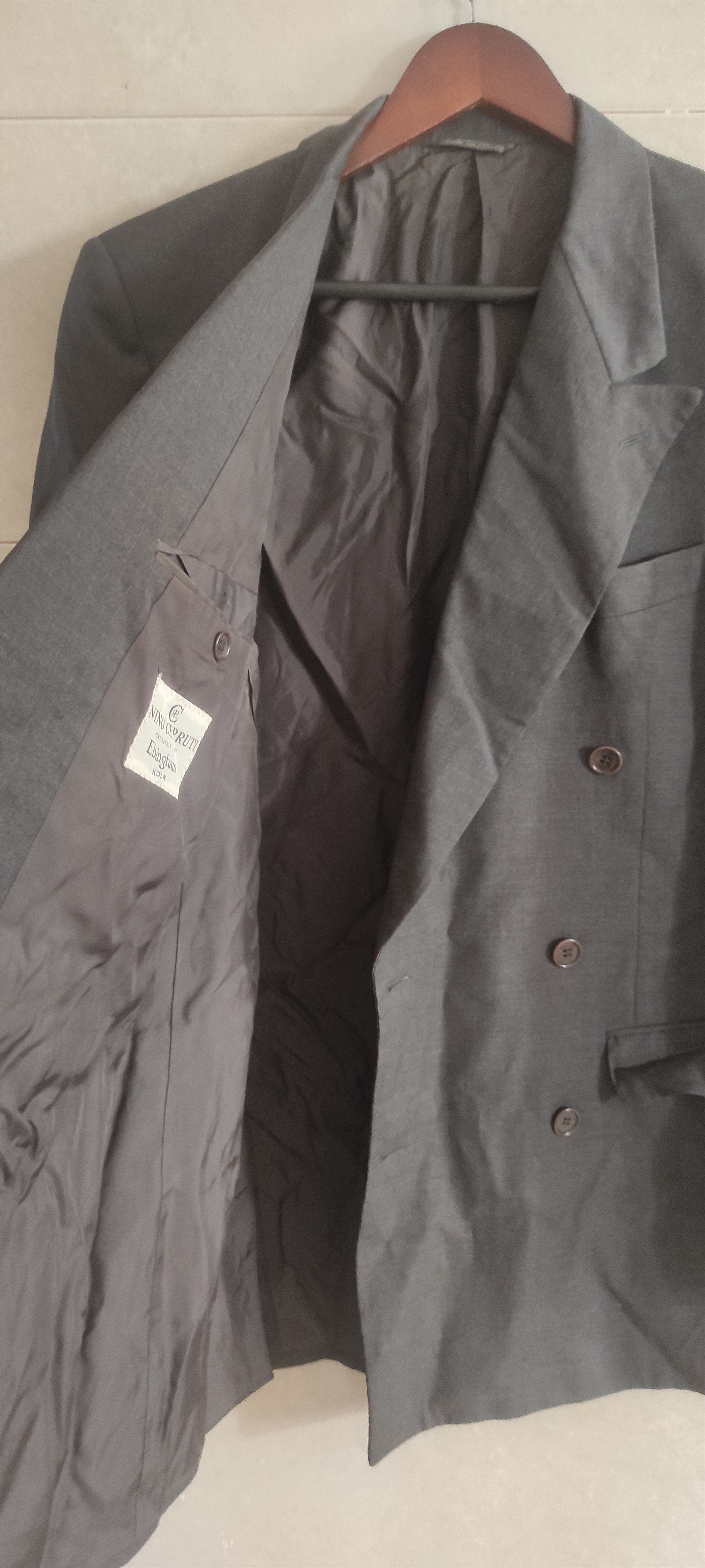 Cerruti 1881 Nino Cerruti Dark Gray Check 100% Wool Blazer Sport Coat Size US M / EU 48-50 / 2 - 13 Thumbnail