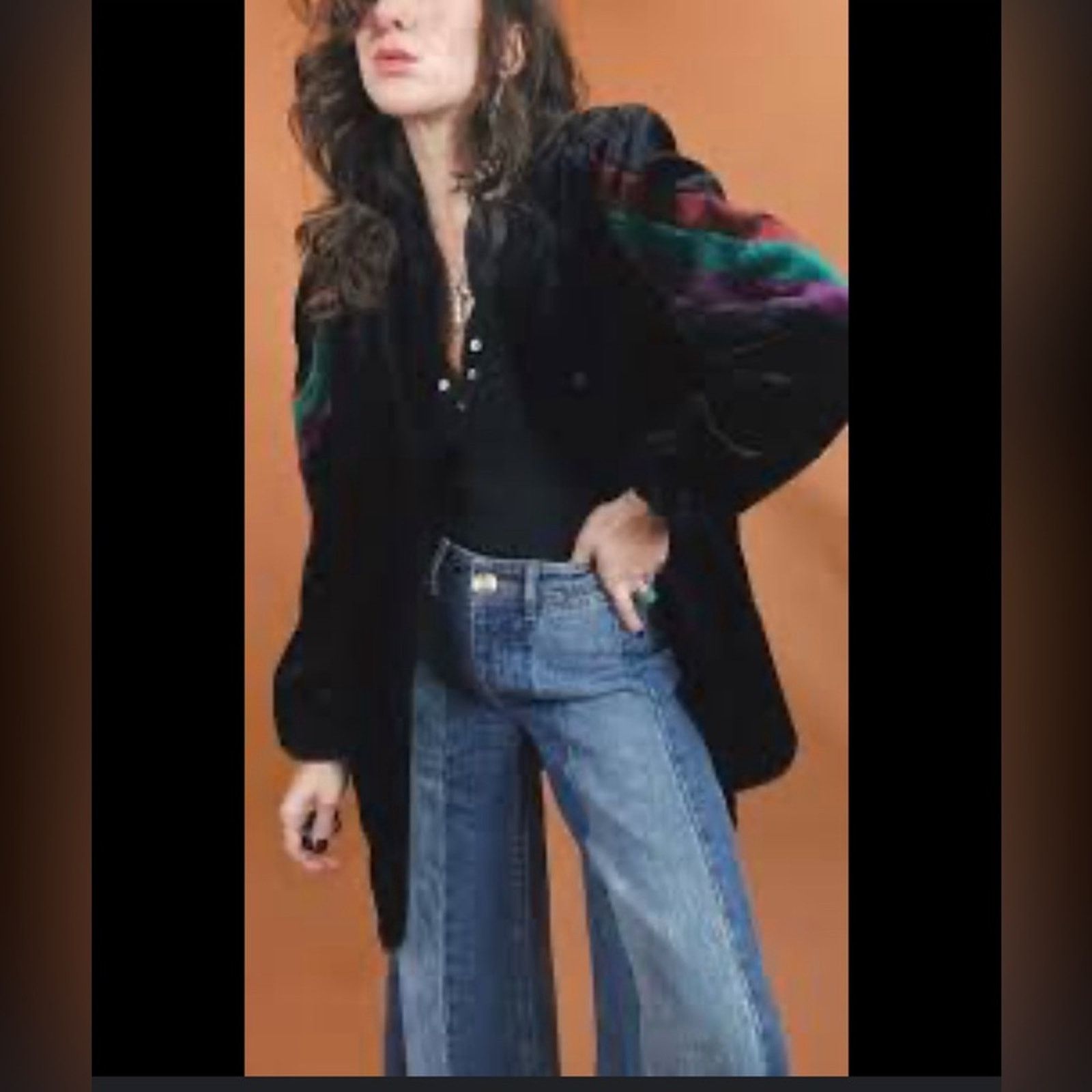 Vintage Vintage faux fur black long line coat 80s 70s heavy lined Size L / US 10 / IT 46 - 14 Thumbnail