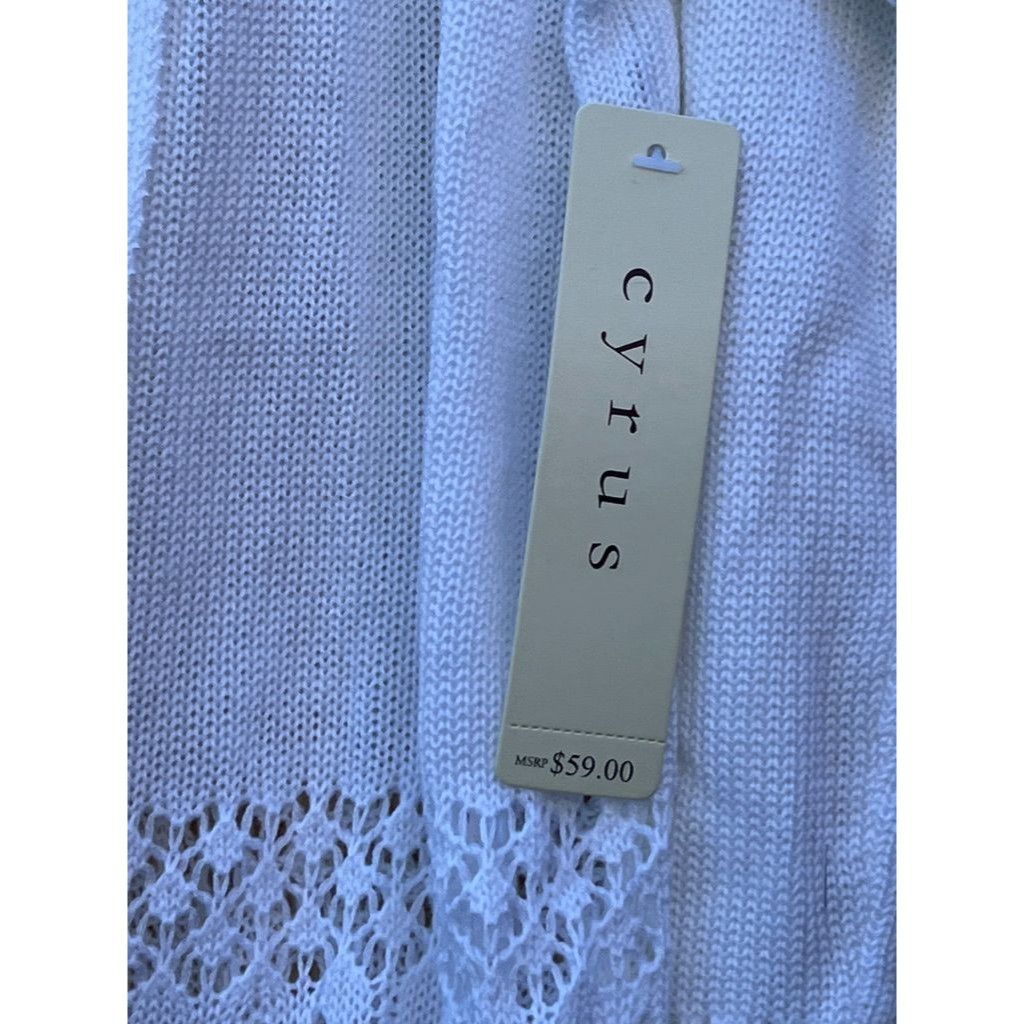 Other CYRUS - Women's 3/4 Sleeve Lace Cardigan - White - Small Size S / US 4 / IT 40 - 21 Thumbnail