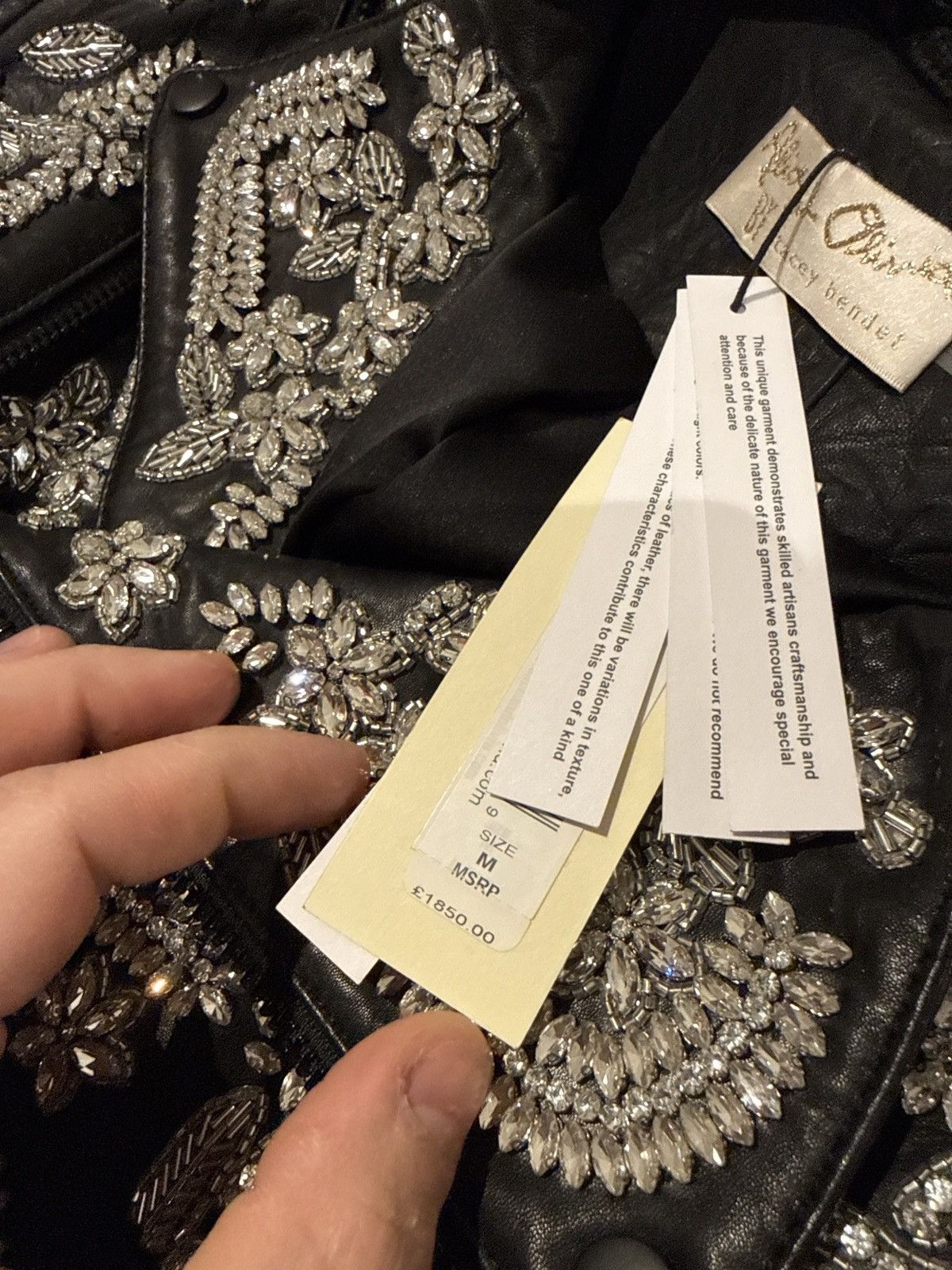 CODY EMBELLISHED LEATHER JACKET