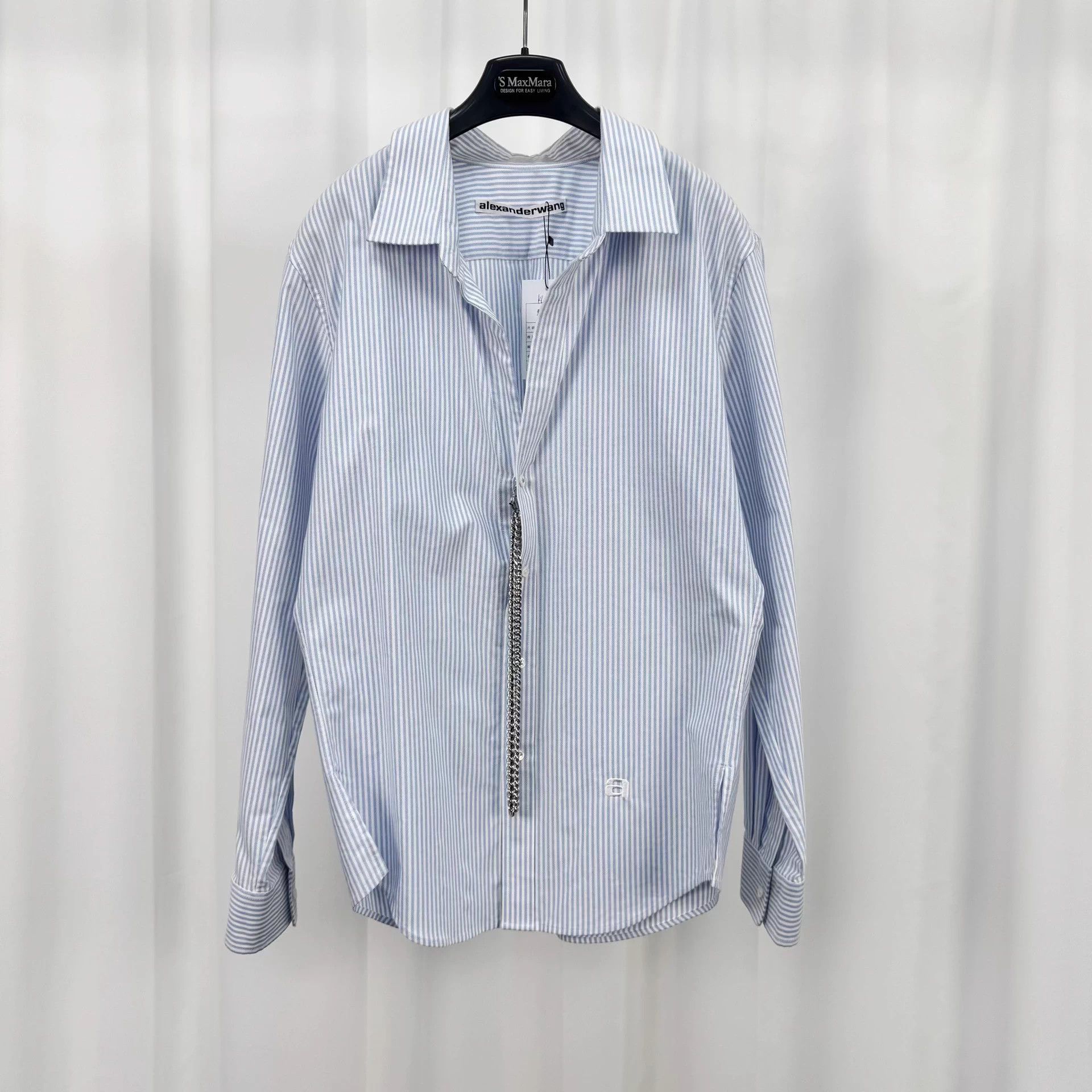Alexander McQueen Alexander Wang chain embroidery stripe shirt S Size S / US 4 / IT 40 - 1 Thumbnail